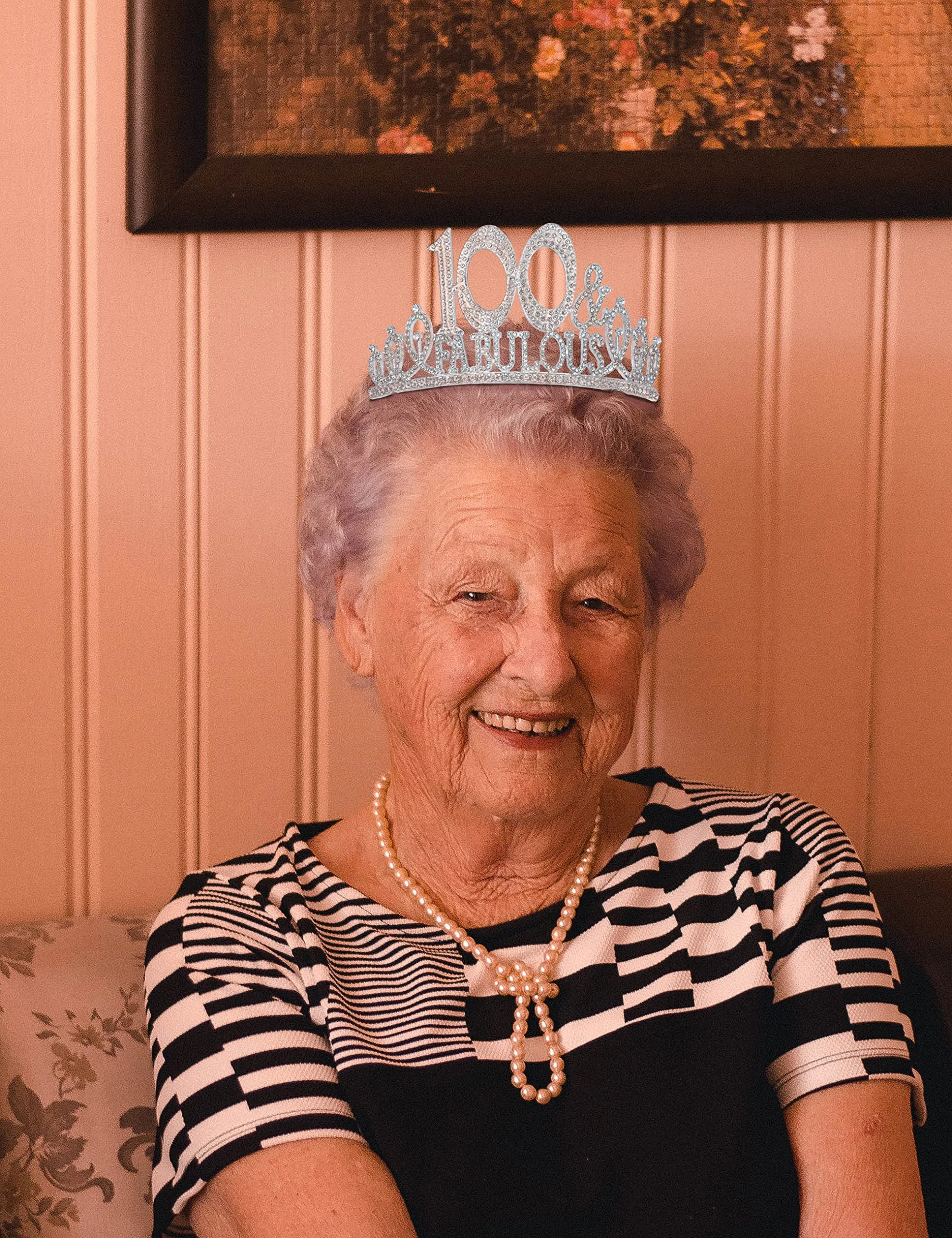 100th Birthday Gifts for Women, 100th Birthday Crown and Sash for Women, 100th Birthday