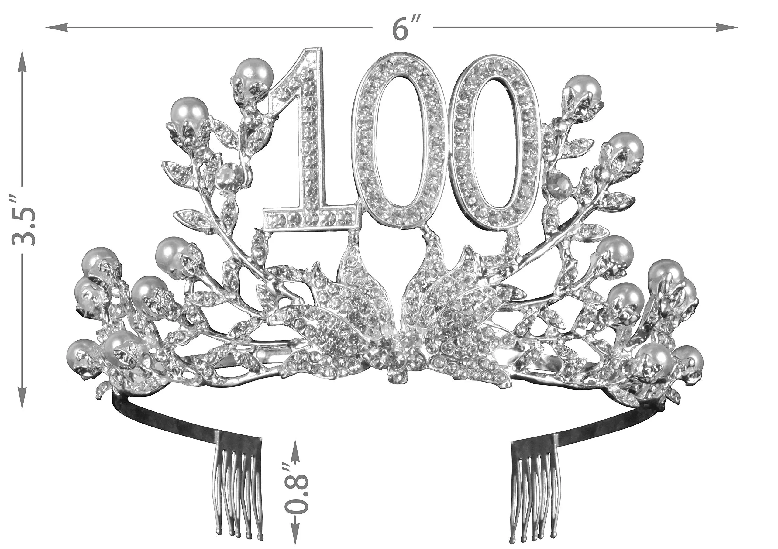 100th Birthday Gifts for Women, 100th Birthday Tiara and Sash, 100 Fabulous Sash