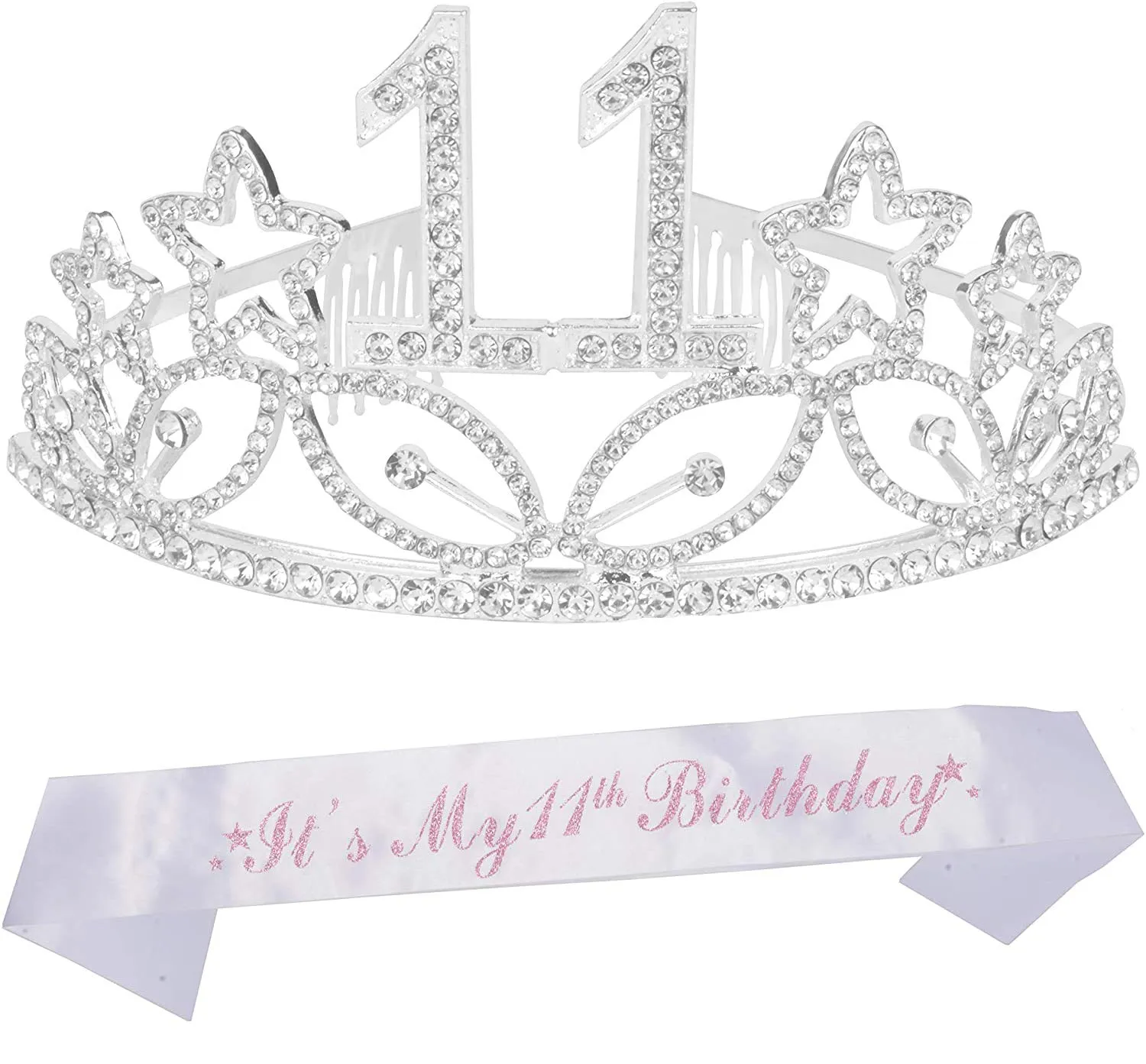 11th Birthday Decorations for Girls,Birthday 11th,11 Birthday Sash,11th Birthday Party