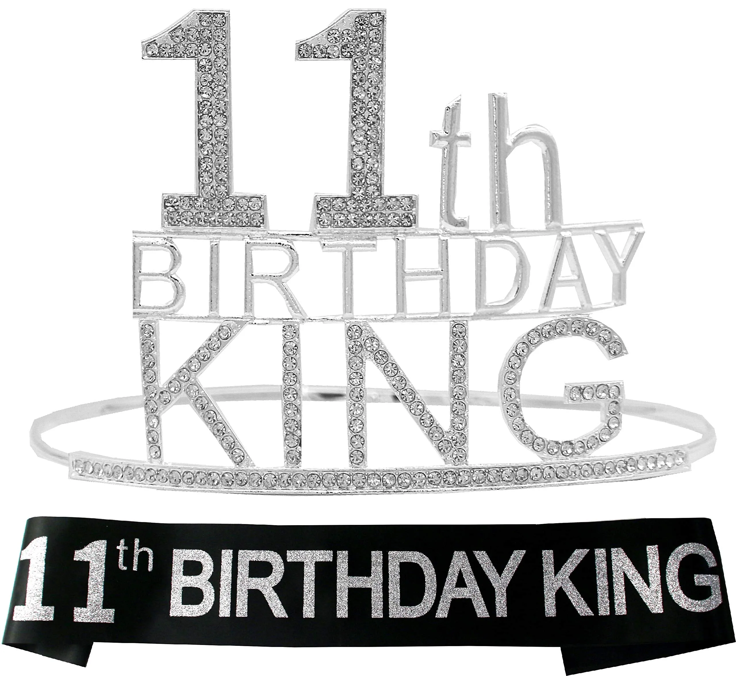 11th Birthday King Crown,11th Birthday Gifts for Boy,11th Birthday King Sash,11th Birthday