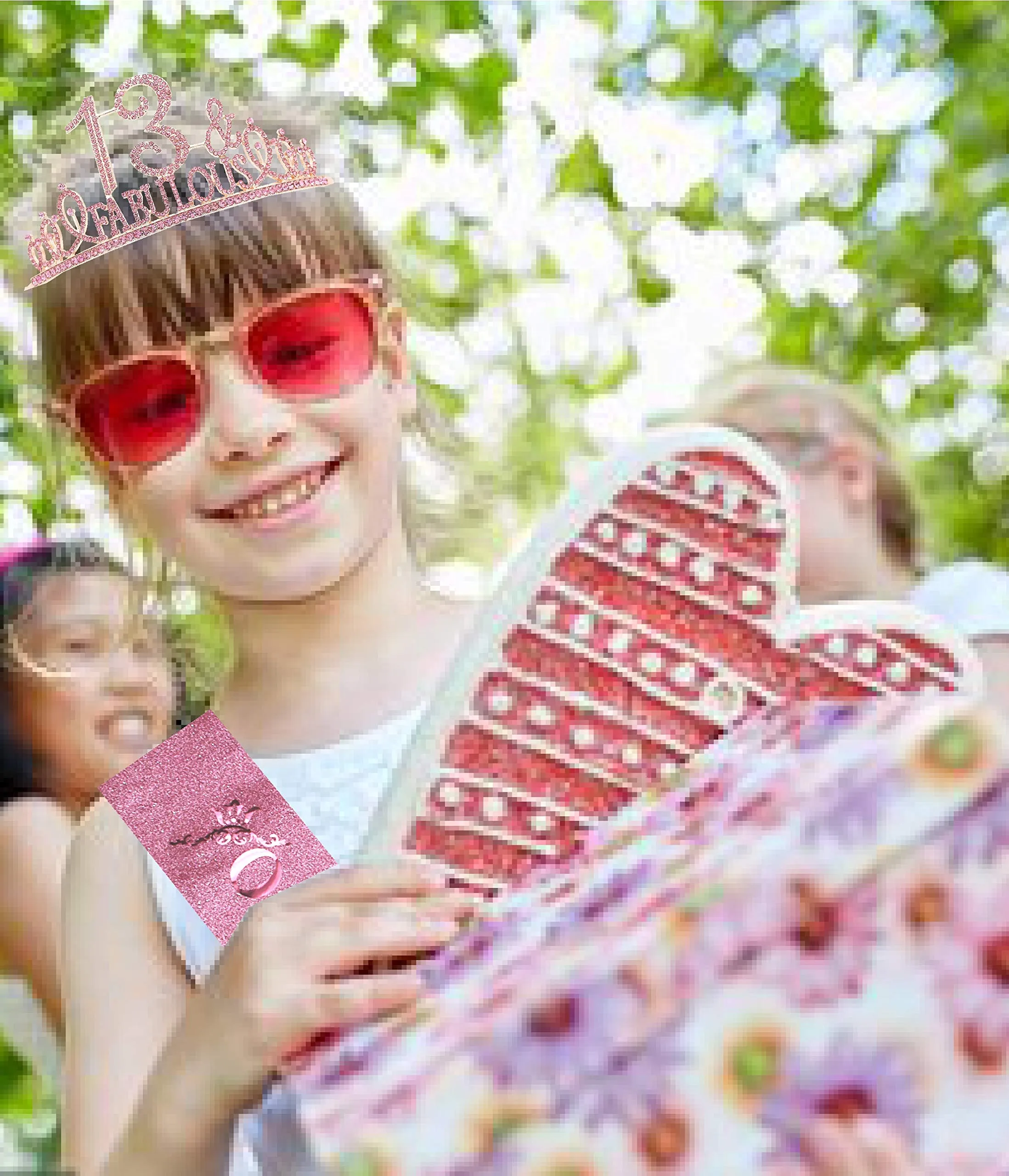 13th Birthday Gifts for Girl,13th Birthday Tiara and Sash Pink,13th Birthday Decorations