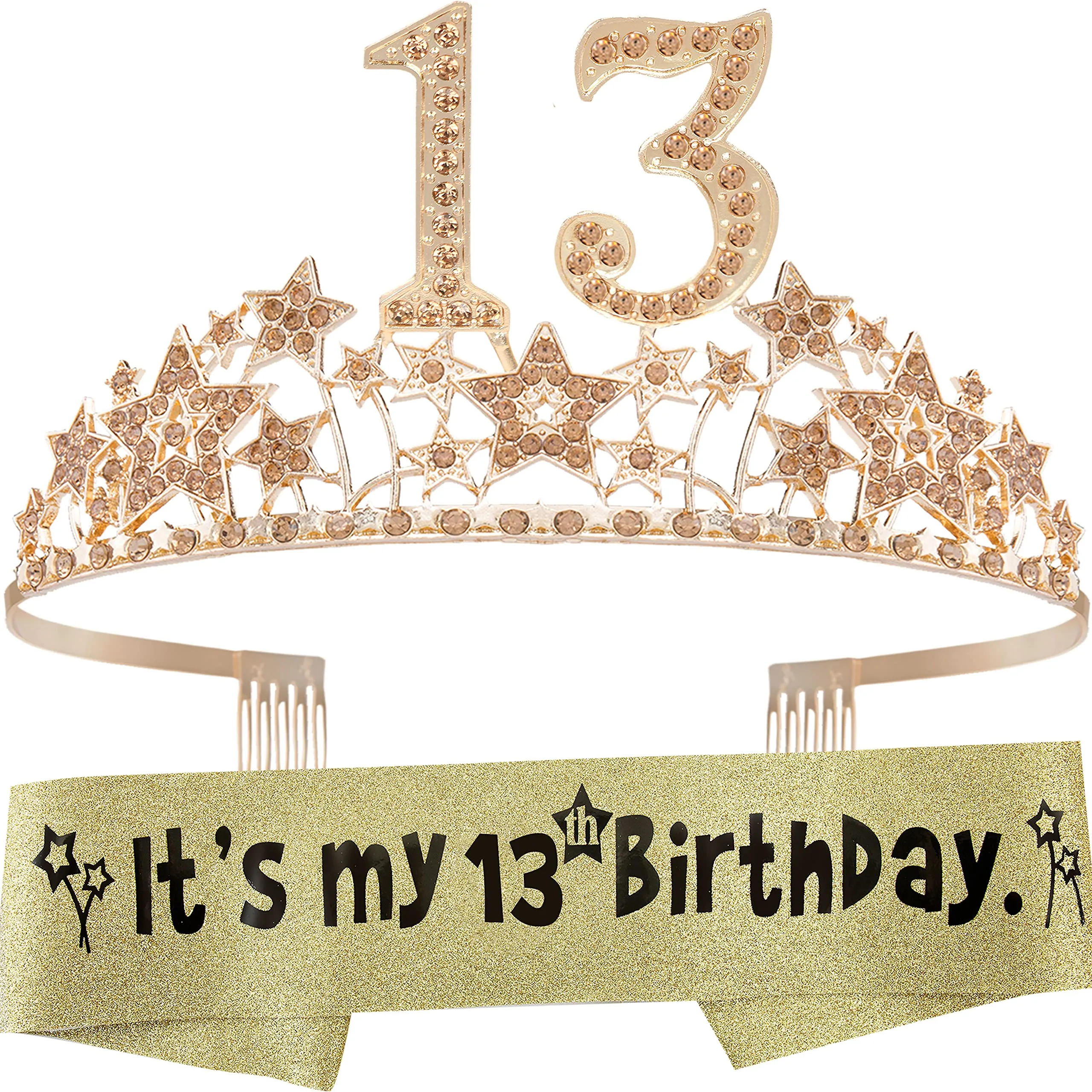 13th Birthday Gifts for Girls, 13th Birthday Tiara and Sash, 13th Birthday Decorations