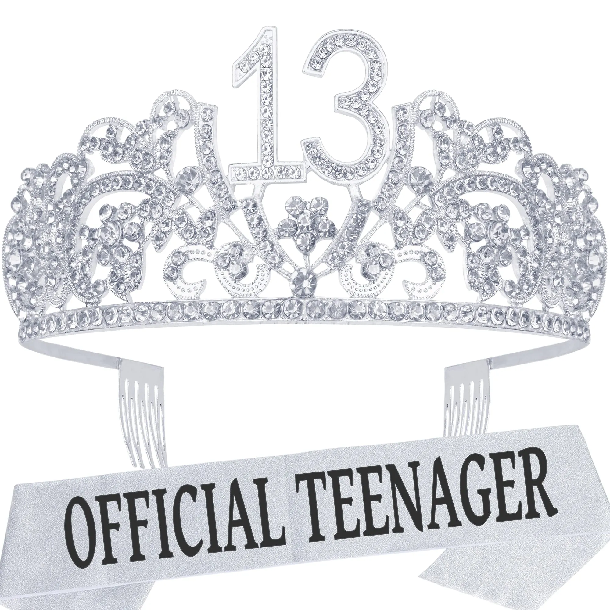 13th Birthday Gifts for Girls, 13th Birthday Tiara and Sash, 13th Birthday Decorations