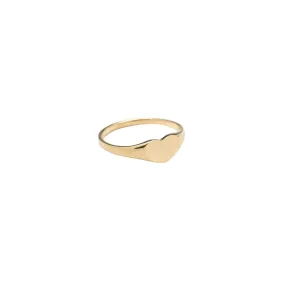 14k Gold Heart Signet Ring