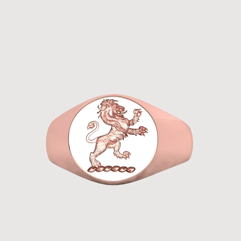 14k Gold Scottish Rampant Lion Signet Ring