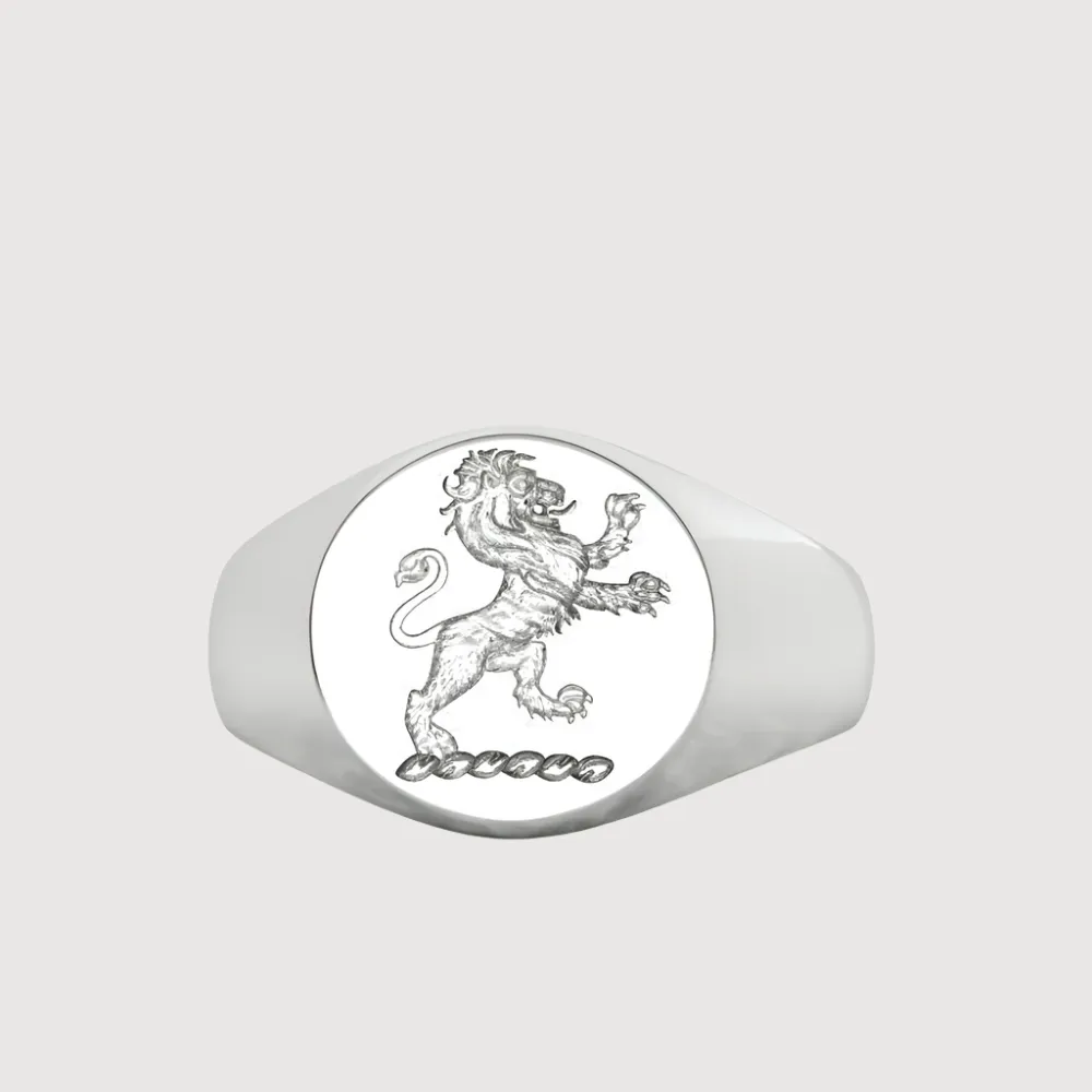 14k Gold Scottish Rampant Lion Signet Ring