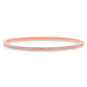 14k Rose Gold Diamond Bangle