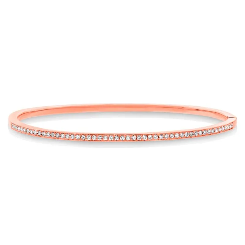 14k Rose Gold Diamond Bangle