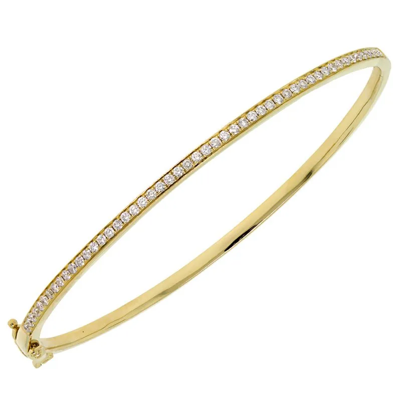 14k Rose Gold Diamond Bangle