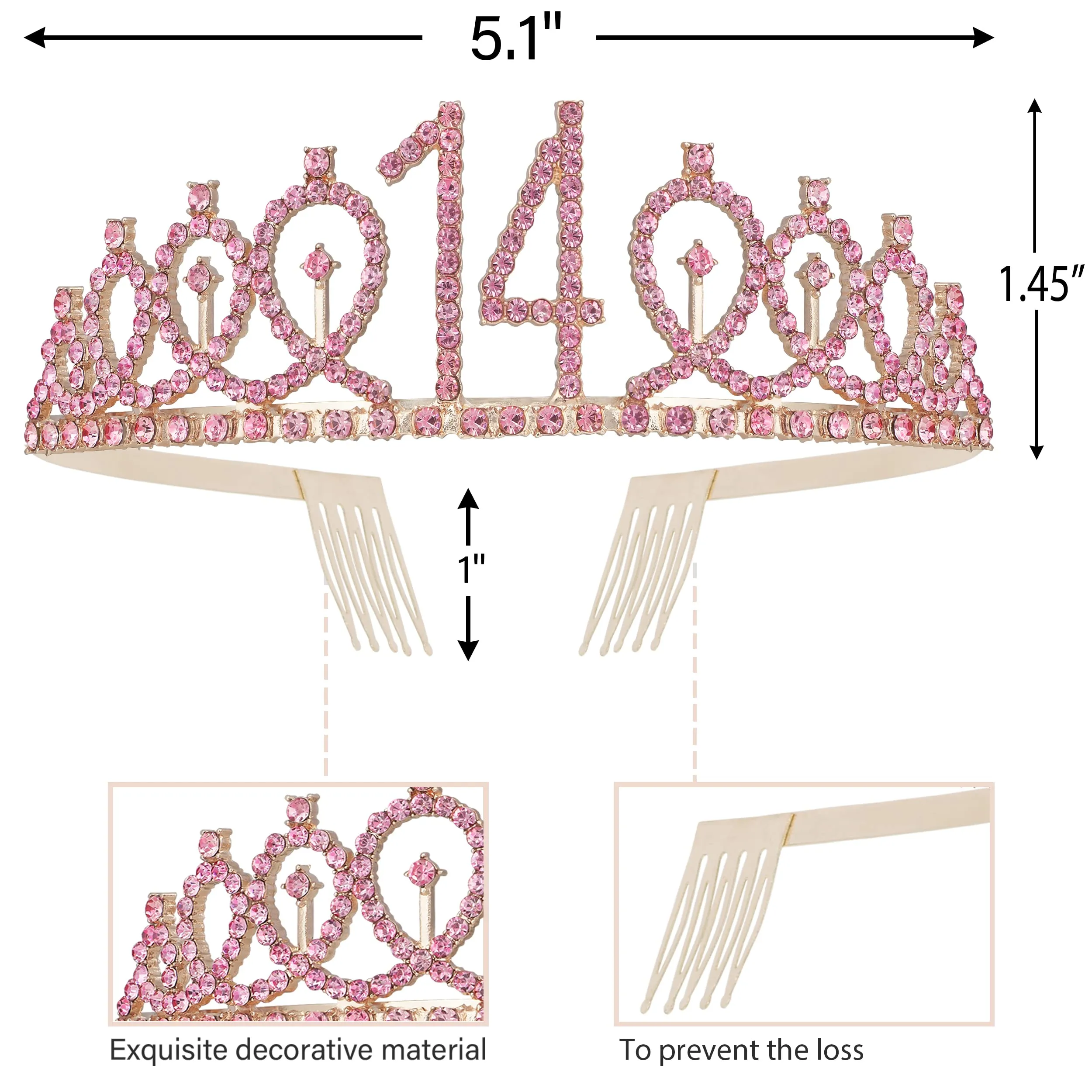 14th Birthday, 14th Birthday Gifts, 14th Birthday Crown for Girls, 14th Birthday Tiara