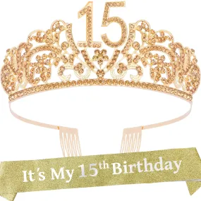 15th Birthday,15th Birthday Decorations for Girls,15th Birthday Tiara,15th Birthday Party