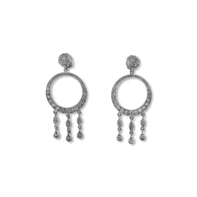 1.65ctw Round Brilliant Diamond Chandelier Dangle Earrings in 18k White Gold