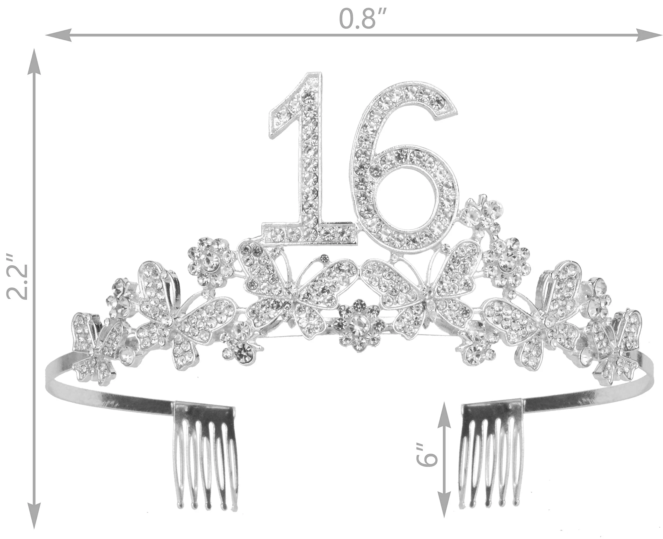 16th Birthday Decorations Party Supplies, 16th Birthday Gifts for Women, Silver 16th