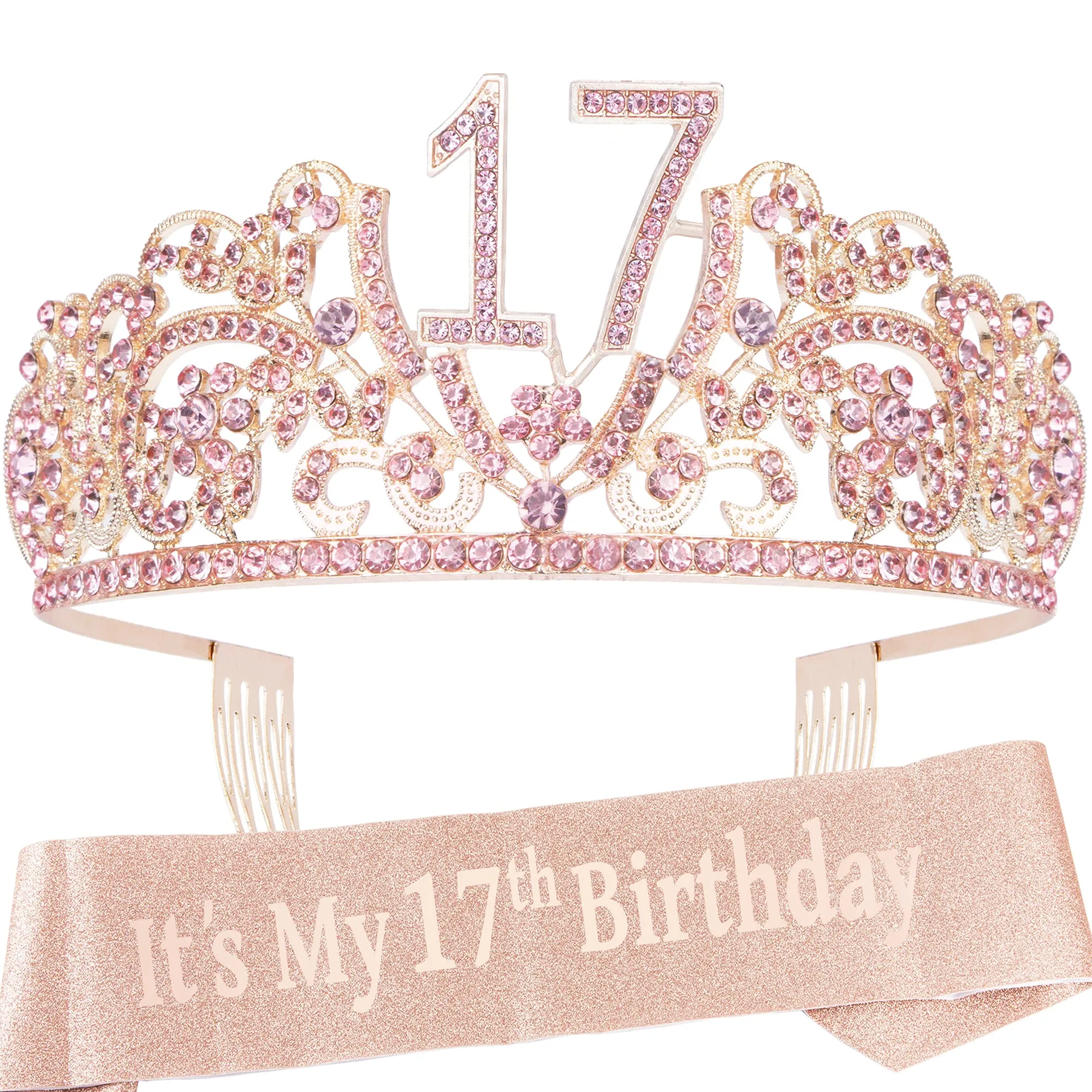 17th Birthday Gifts for Girls, 17th Birthday Tiara and Sash, 17th Birthday Decorations