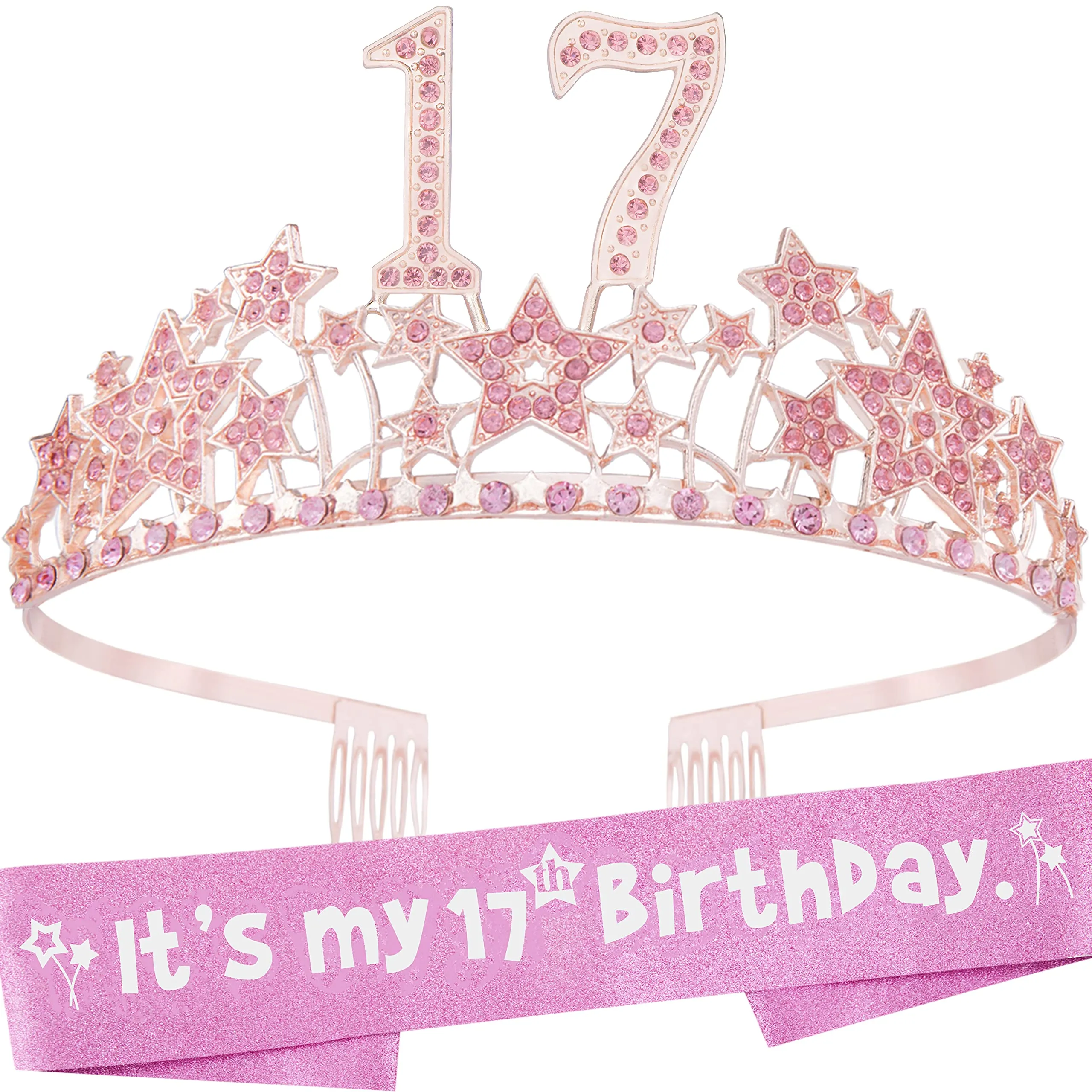 17th Birthday Gifts for Girls, 17th Birthday Tiara and Sash, 17th Birthday Decorations