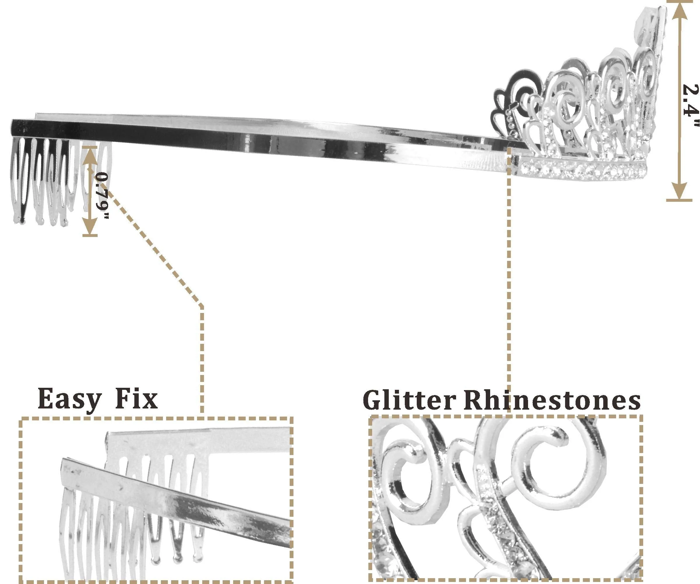 17th Birthday Gifts for Women,17th Birthday Tiara and Sash Silver, Happy 17th Birthday