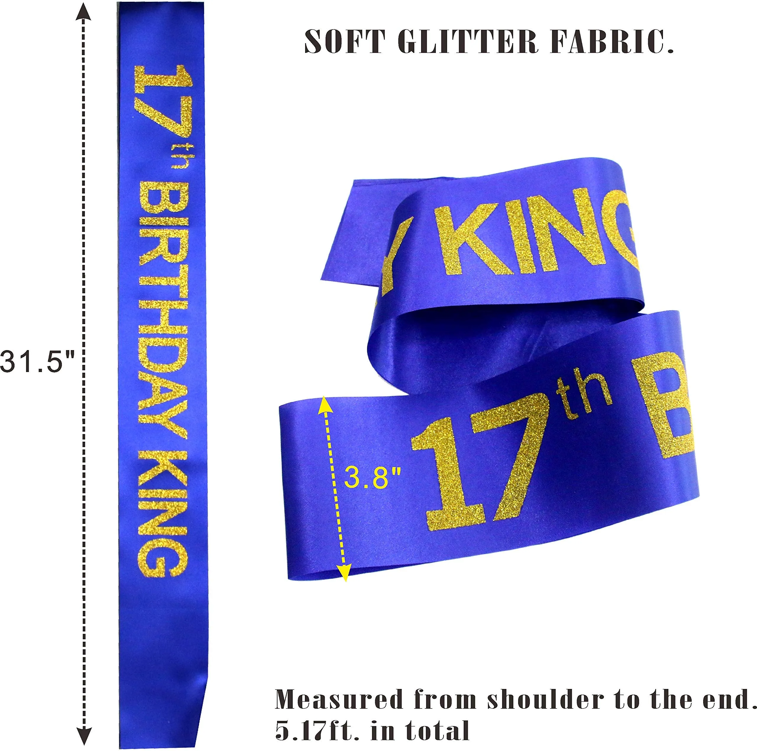 17th Birthday King Crown, 17th Birthday Gifts for Boy, 17th Birthday King Sash, 17th