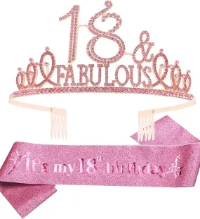 18th Birthday Gifts for Girls, 18th Birthday Tiara and Sash, 18th Birthday Decorations