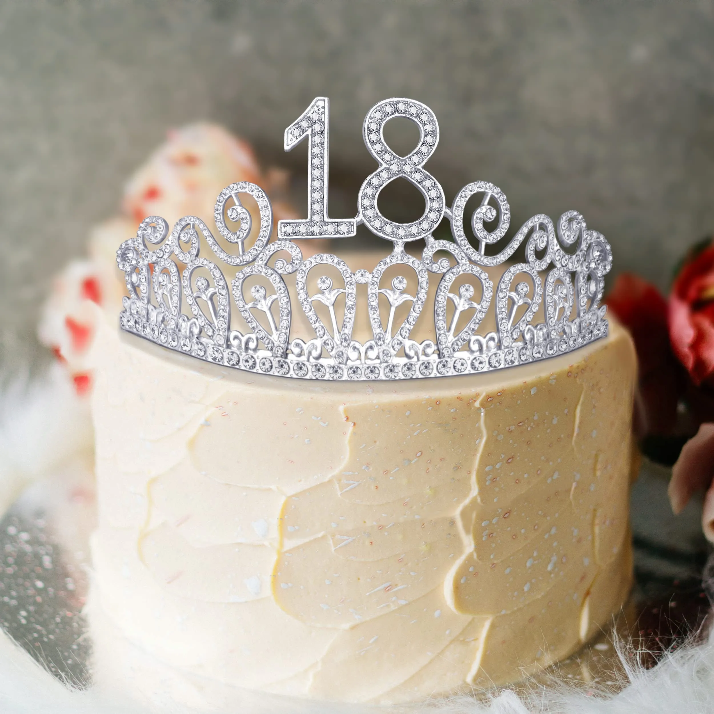 18th Birthday Sash And Tiara For Women - Fabulous Set: Glitter Sash   Ripples