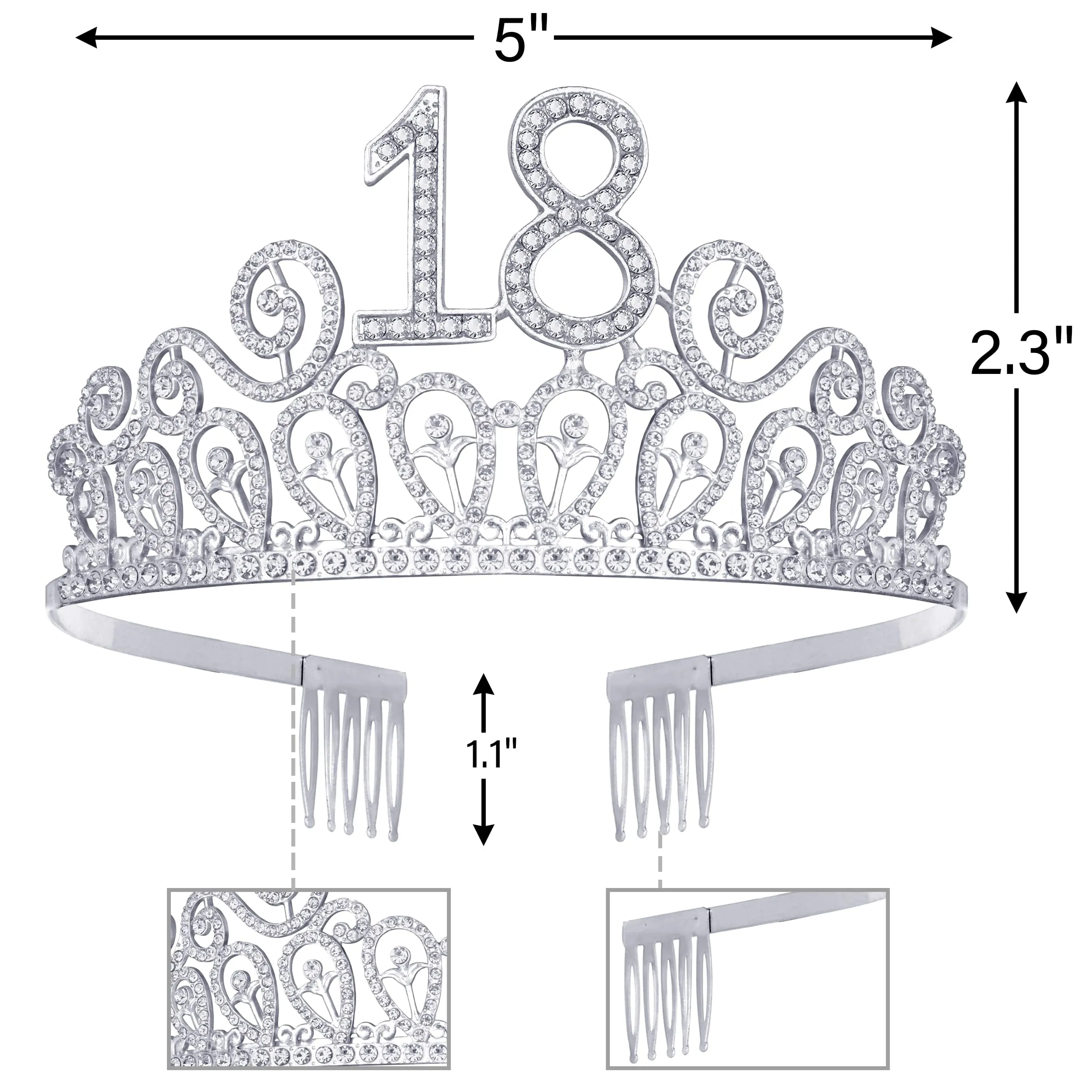 18th Birthday Sash And Tiara For Women - Fabulous Set: Glitter Sash   Ripples