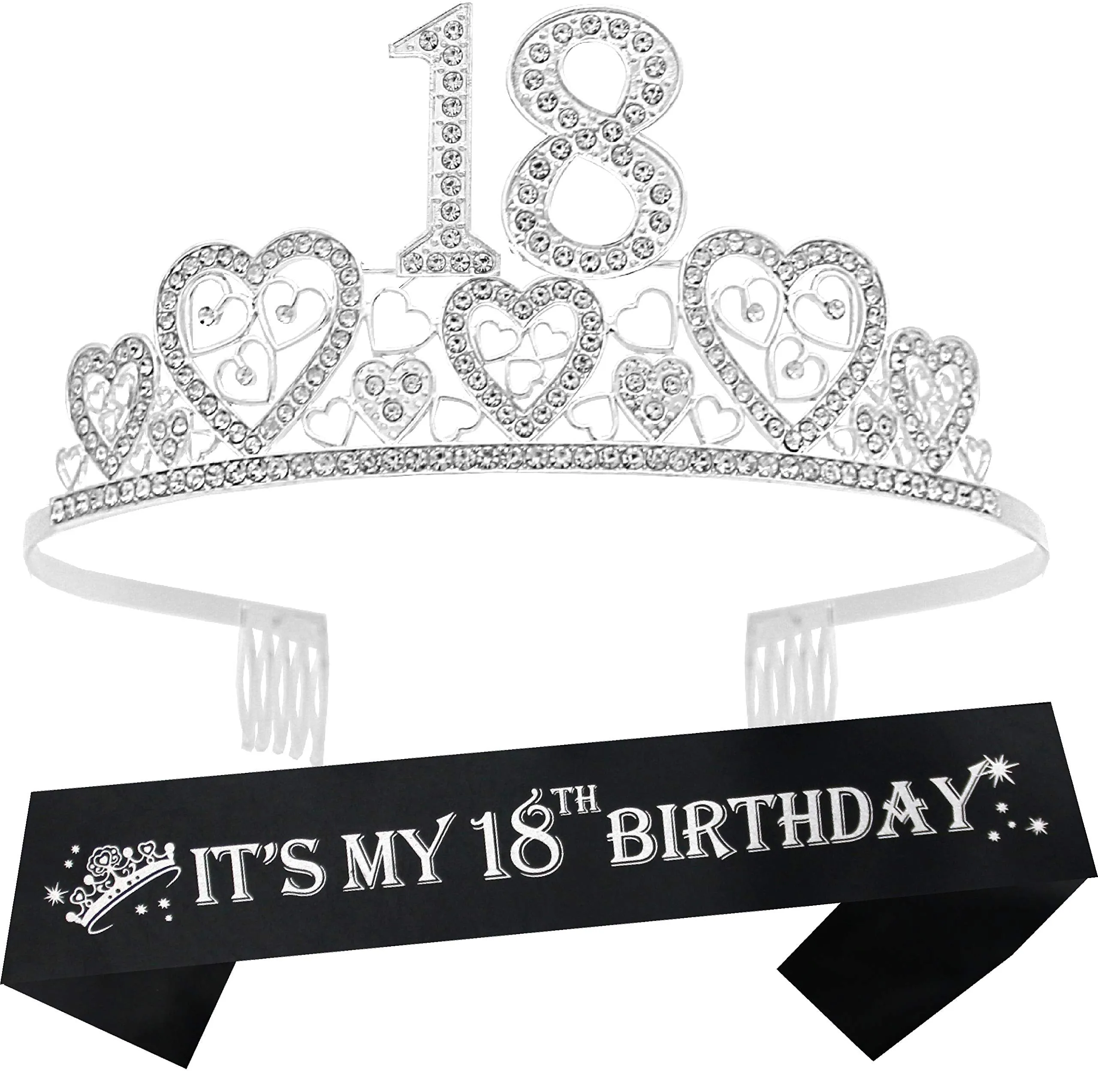 18th Birthday Sash and Tiara,18th Birthday Sash,18 Birthday Decorations,18 Birthday Sash