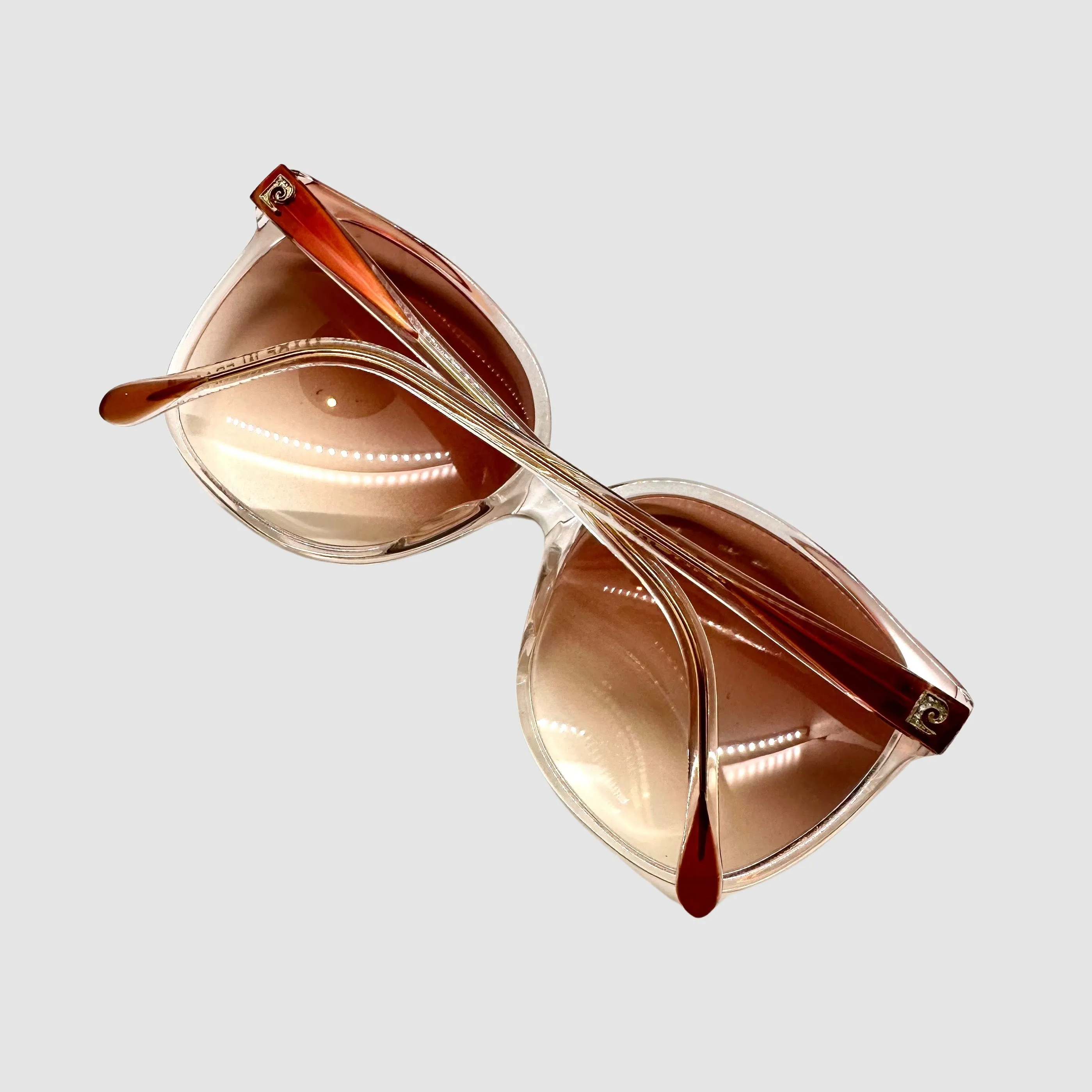 1970s Pierre Cardin Oversized Sunglasses, Pink Gradient Resin Glasses Frames