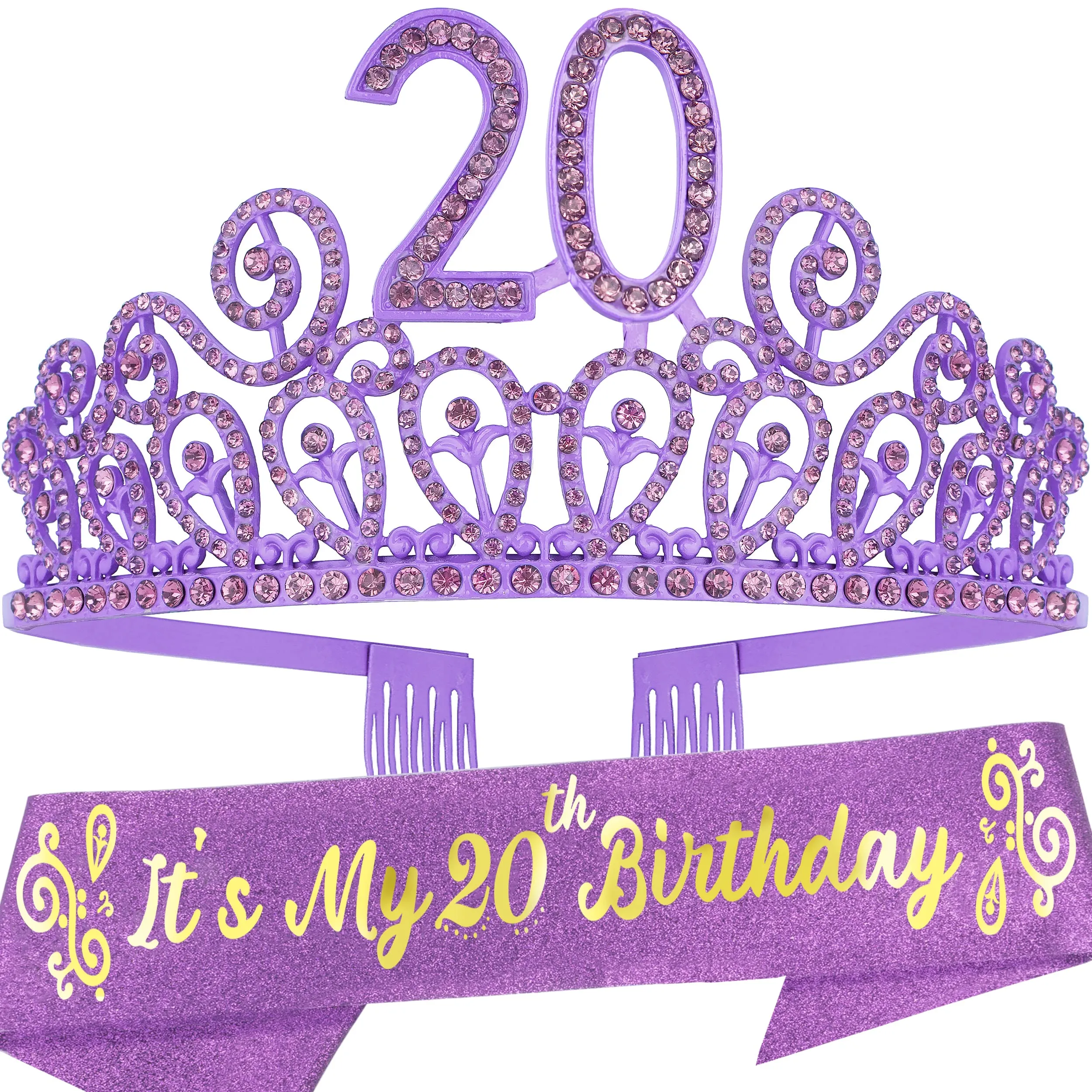 20th Birthday, 20th Birthday Gifts, 20th Birthday Tiara, 20th Birthday Tiara and Sash