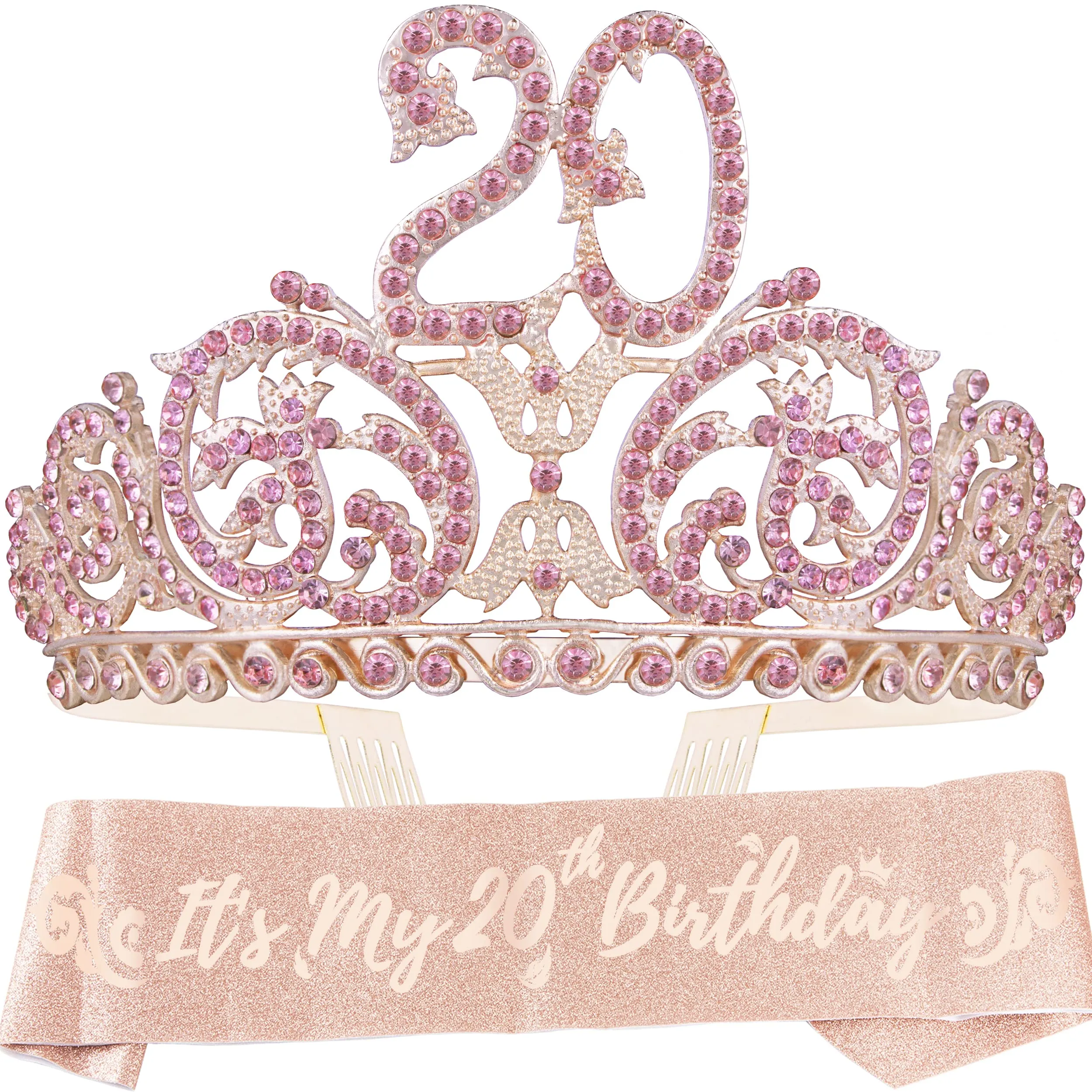 20th Birthday, 20th Birthday Gifts for Women, 20th Birthday Tiara and Sash, 20th Birthday