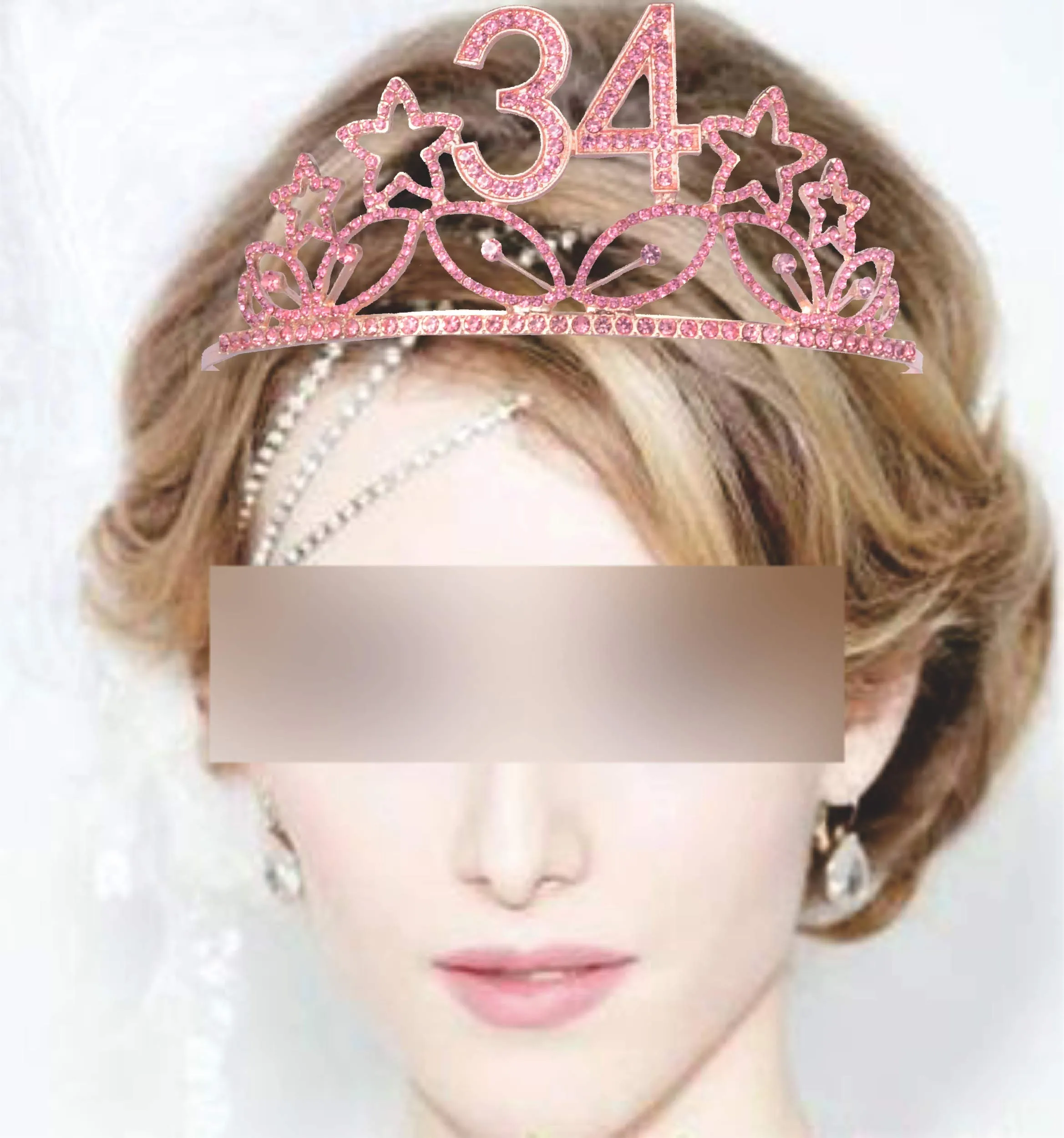 34th Birthday Decorations for Women,34th Birthday Crown,34 Year Old Crown,34 Crown