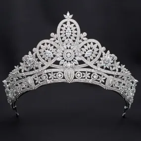 3A level Cubic Zirconia Wedding Bridal Royal Tiara Crown Hair Accessory