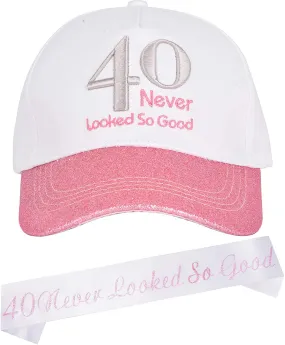 40th Birthday Gifts for Women, 40th Birthday Sash and Hat Pink, 40th Birthday Party