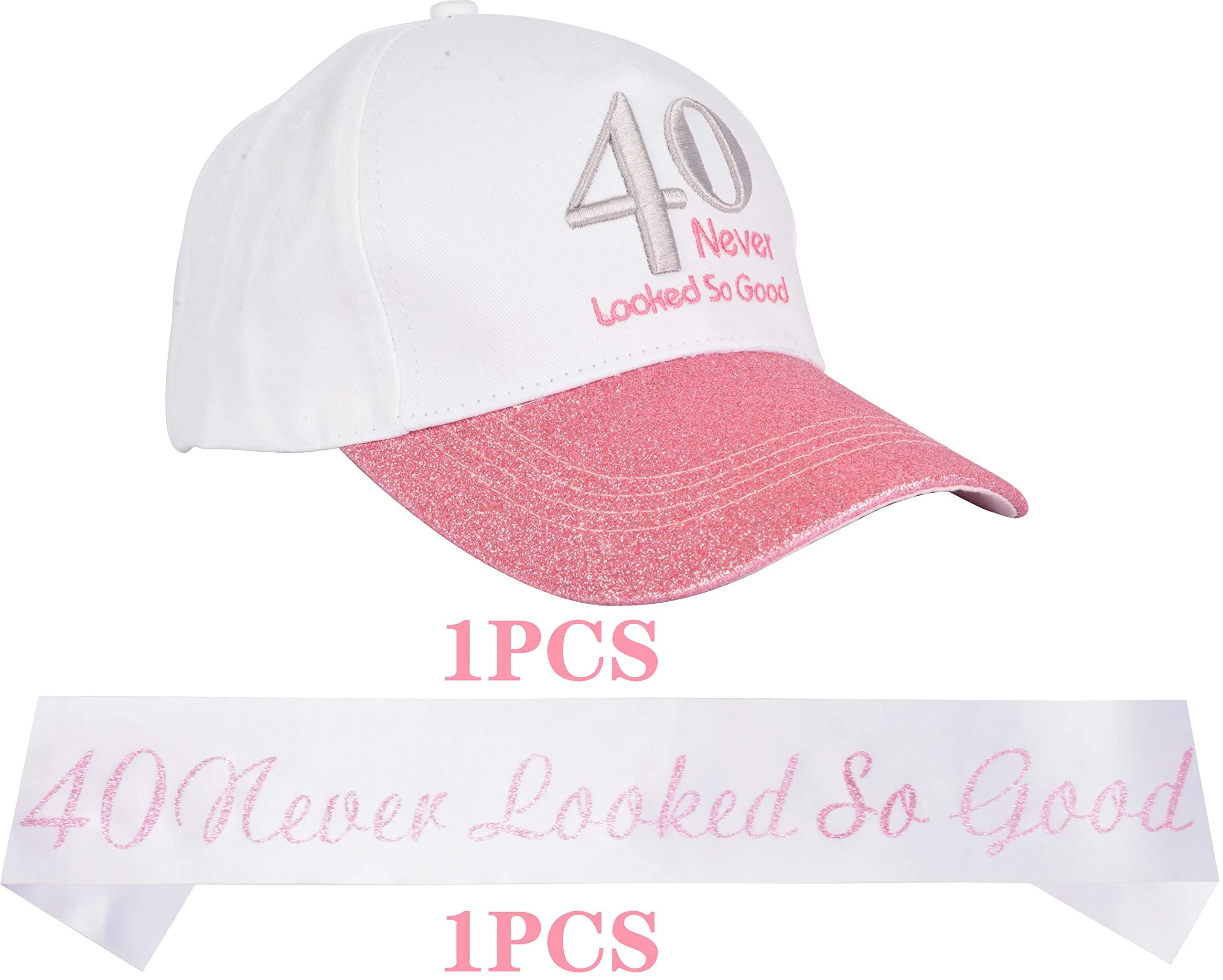 40th Birthday Gifts for Women, 40th Birthday Sash and Hat Pink, 40th Birthday Party