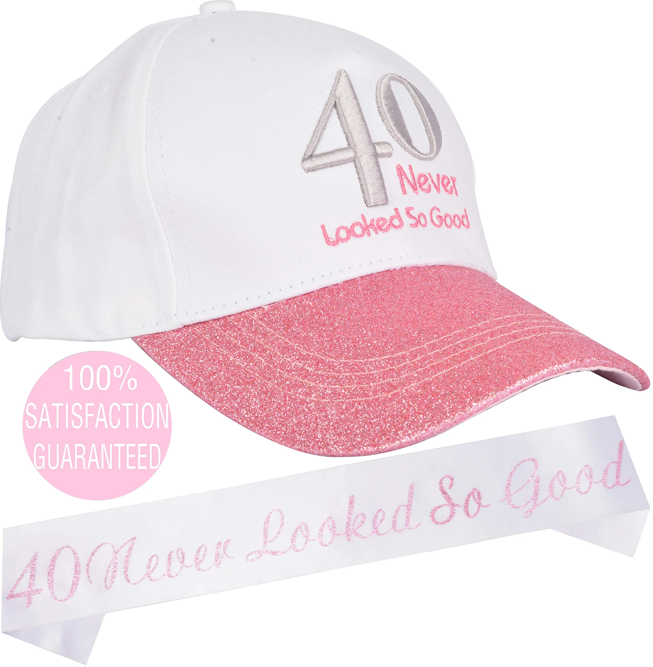 40th Birthday Gifts for Women, 40th Birthday Sash and Hat Pink, 40th Birthday Party