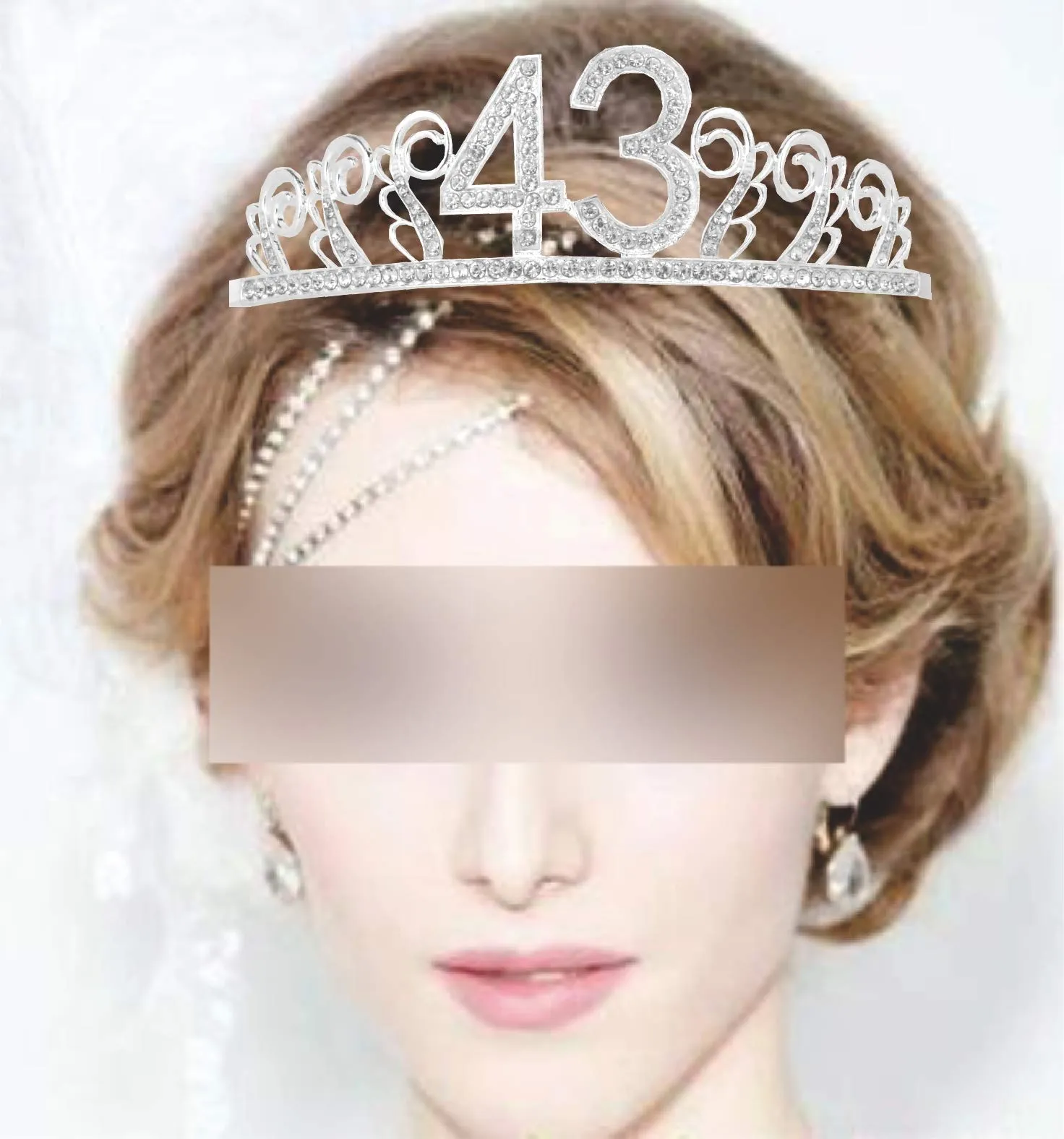 43rd Birthday Gifts for Woman, 43rd Birthday Tiara and Sash silver, HAPPY 43rd Birthday