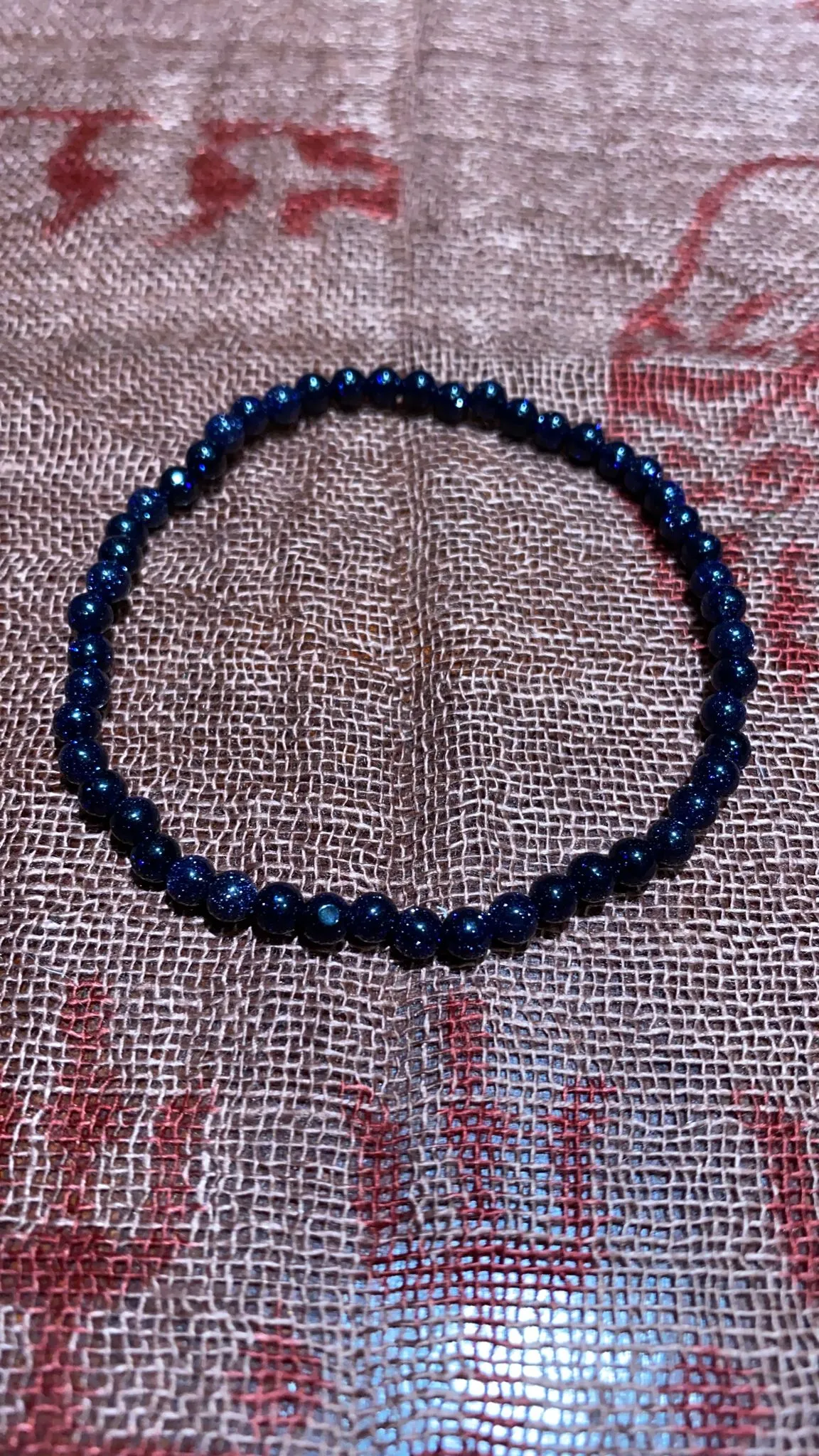 4MM Blue Sunstone (Goldstone) Bead Bracelet