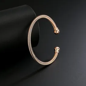 4mm Rose Gold Torque Bangle Adjustable