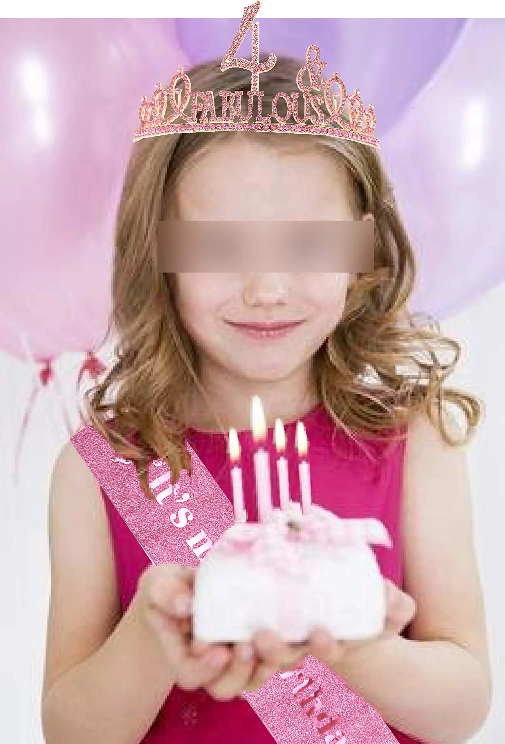 4th Birthday,4th Birthday Tiara,4th Birthday Sash,4th Birthday Decorations Girl,4 Birthday