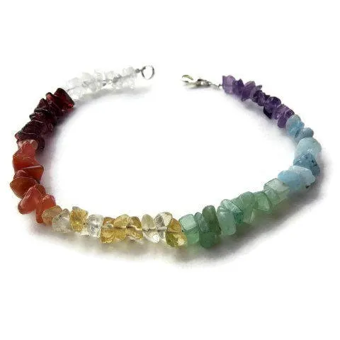 7 Chakra Crystal Anklet | Rainbow Crystal Healing Stone Ankle Bracelet