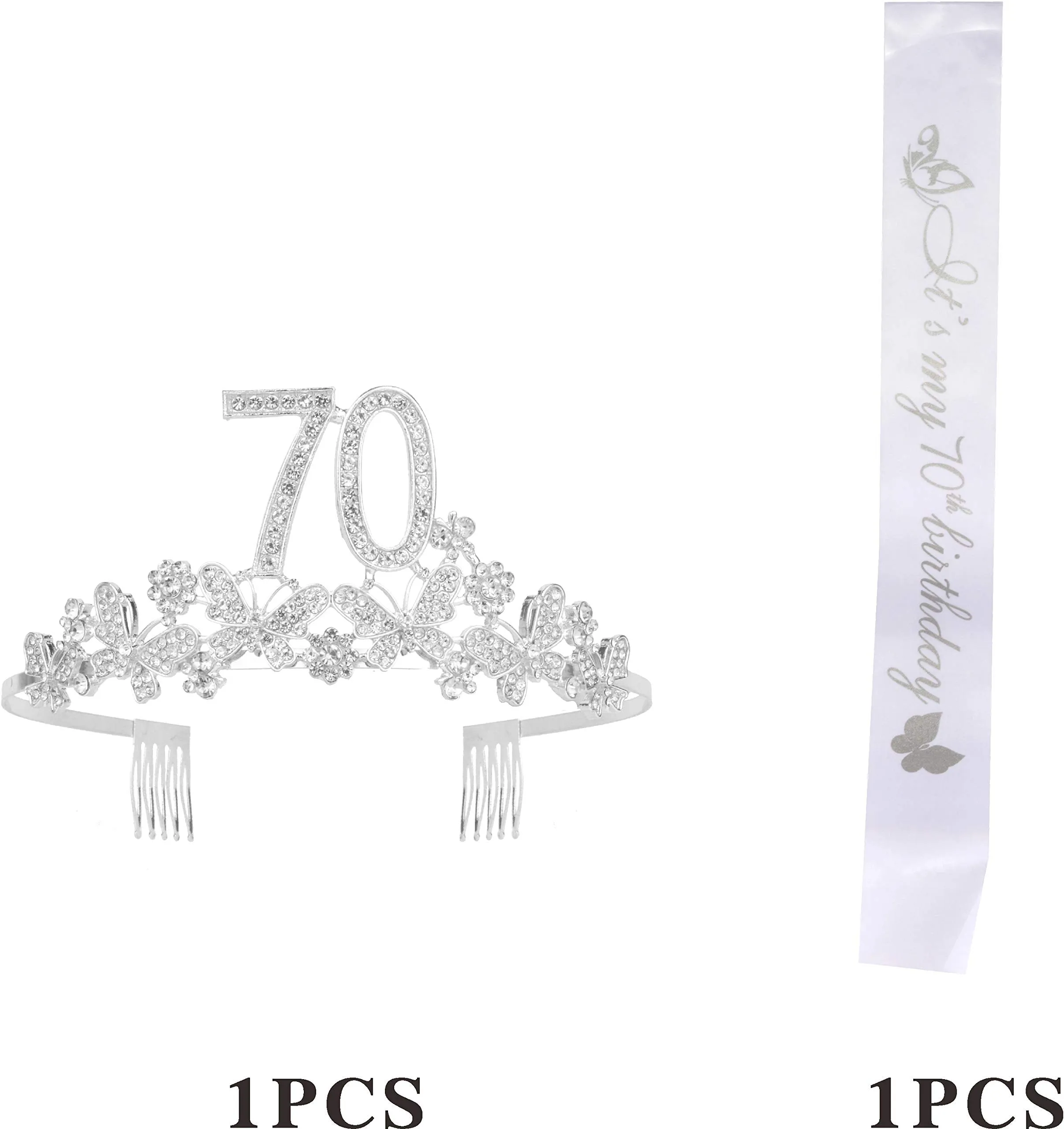 70th Birthday Gifts for Women, 70th Birthday Tiara and Sash, Its My 70th Birthday Sash