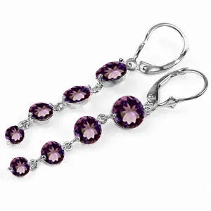 7.8 Carat 14K Solid White Gold Love Survives Amethyst Earrings