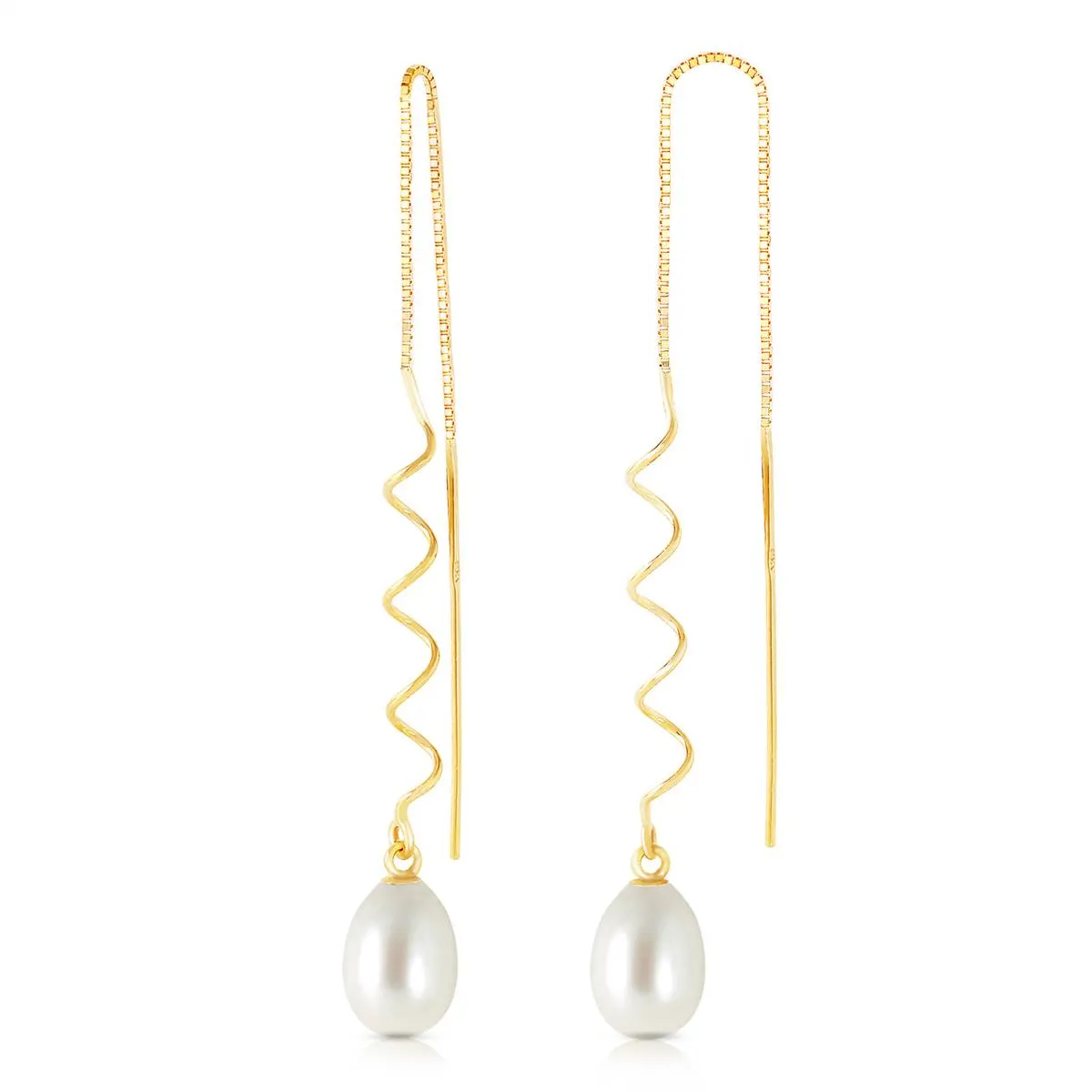 8 Carat 14K Solid Yellow Gold Sounds Like A Butterfly Pearl Earrings