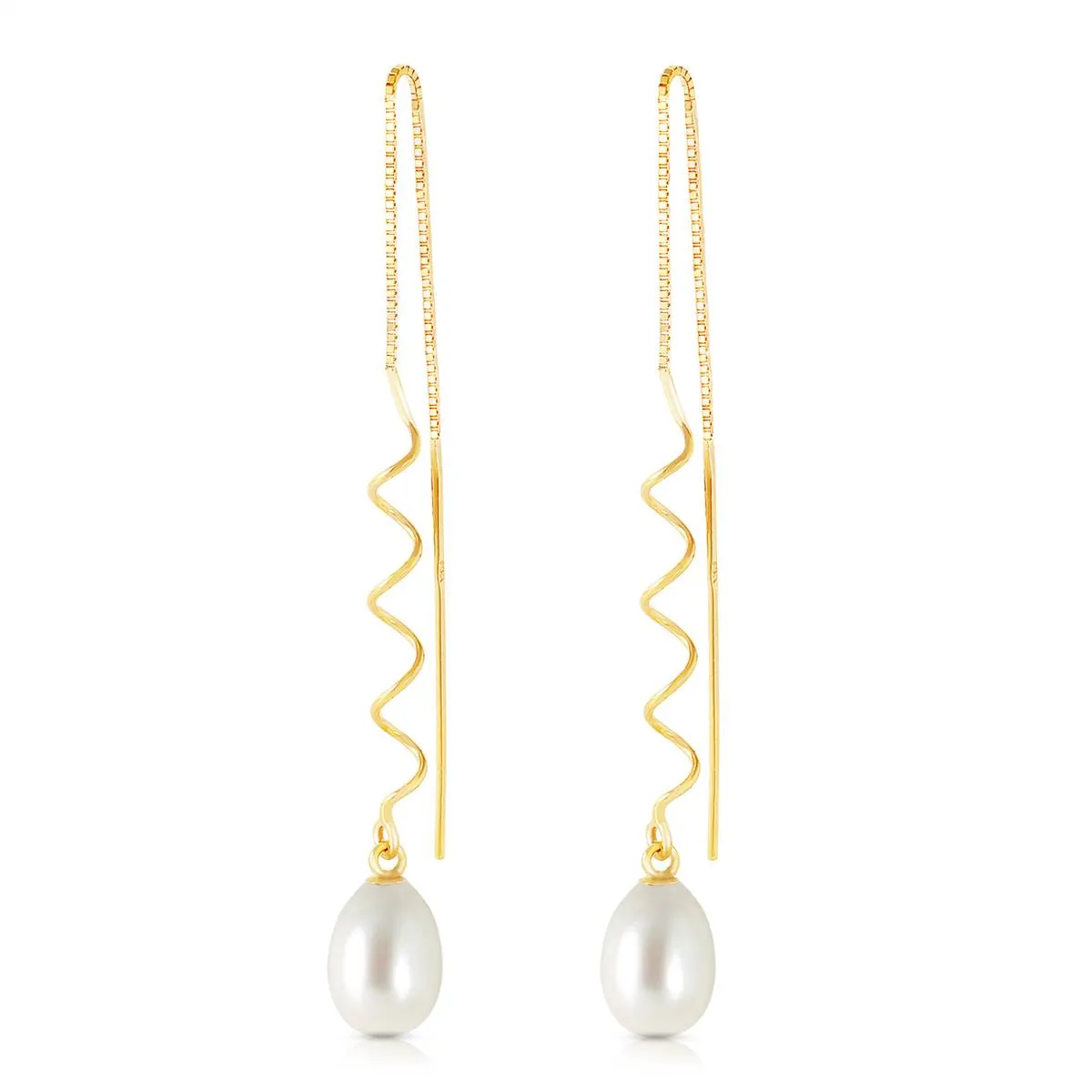 8 Carat 14K Solid Yellow Gold Sounds Like A Butterfly Pearl Earrings