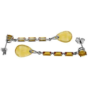 8.6 Carat 14K Solid White Gold You Are My Music Citrine Earrings