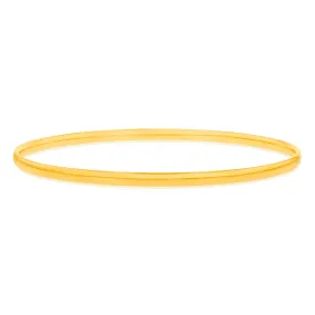 9ct Yellow Gold Silverfilled Light Weight 3mm X 65mm Bangle