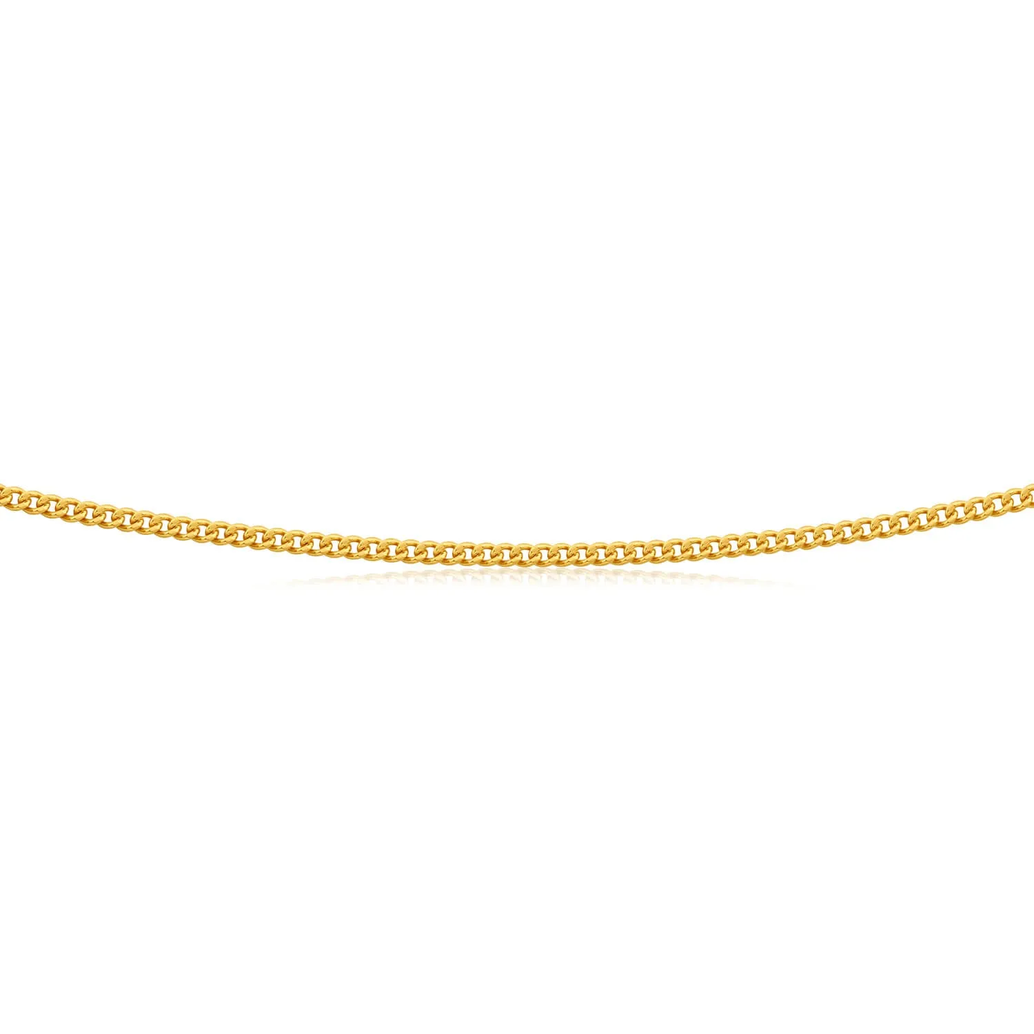 9ct Yellow Solid Gold 50 Gauge Curb 55cm Chain