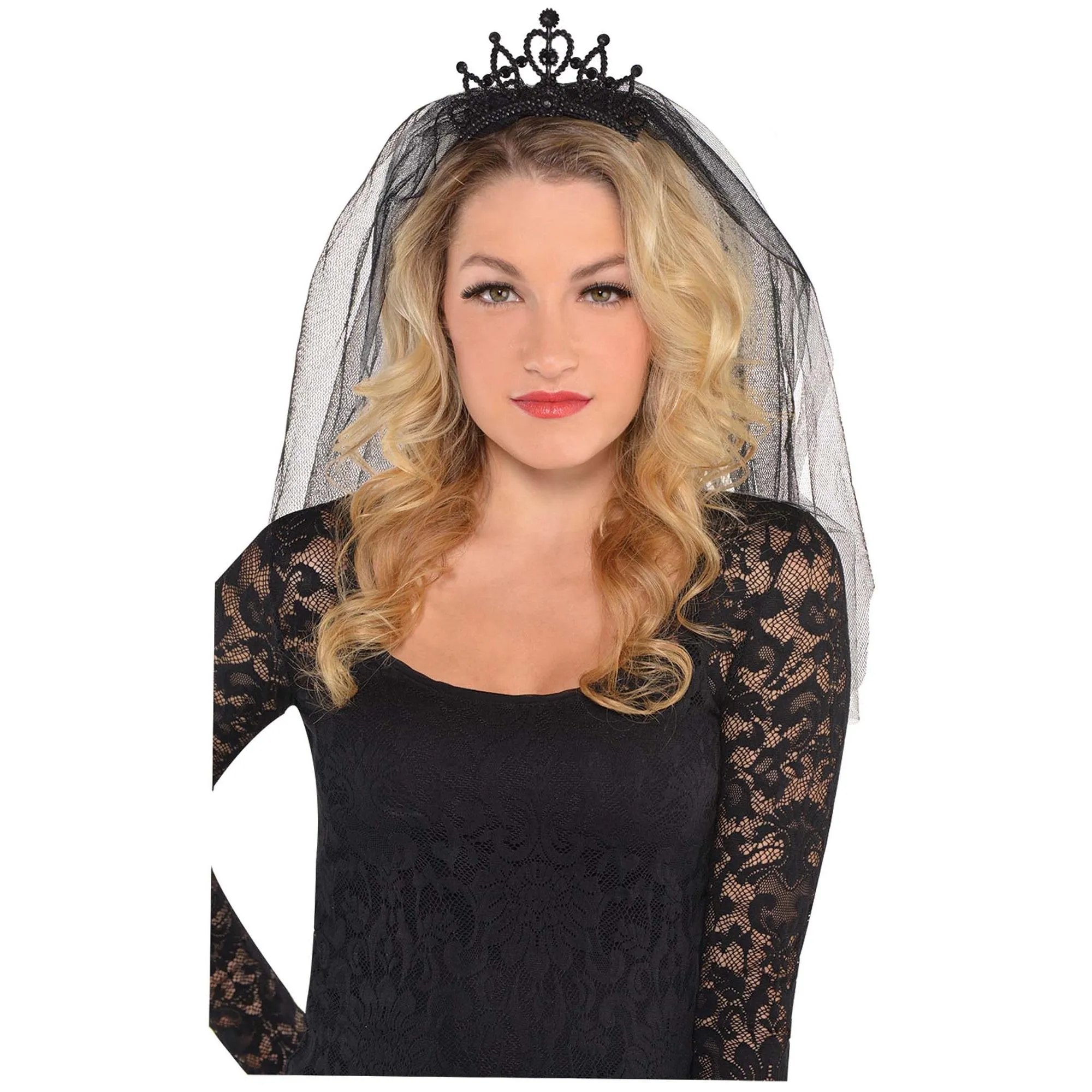 Adult Black Veil Tiara