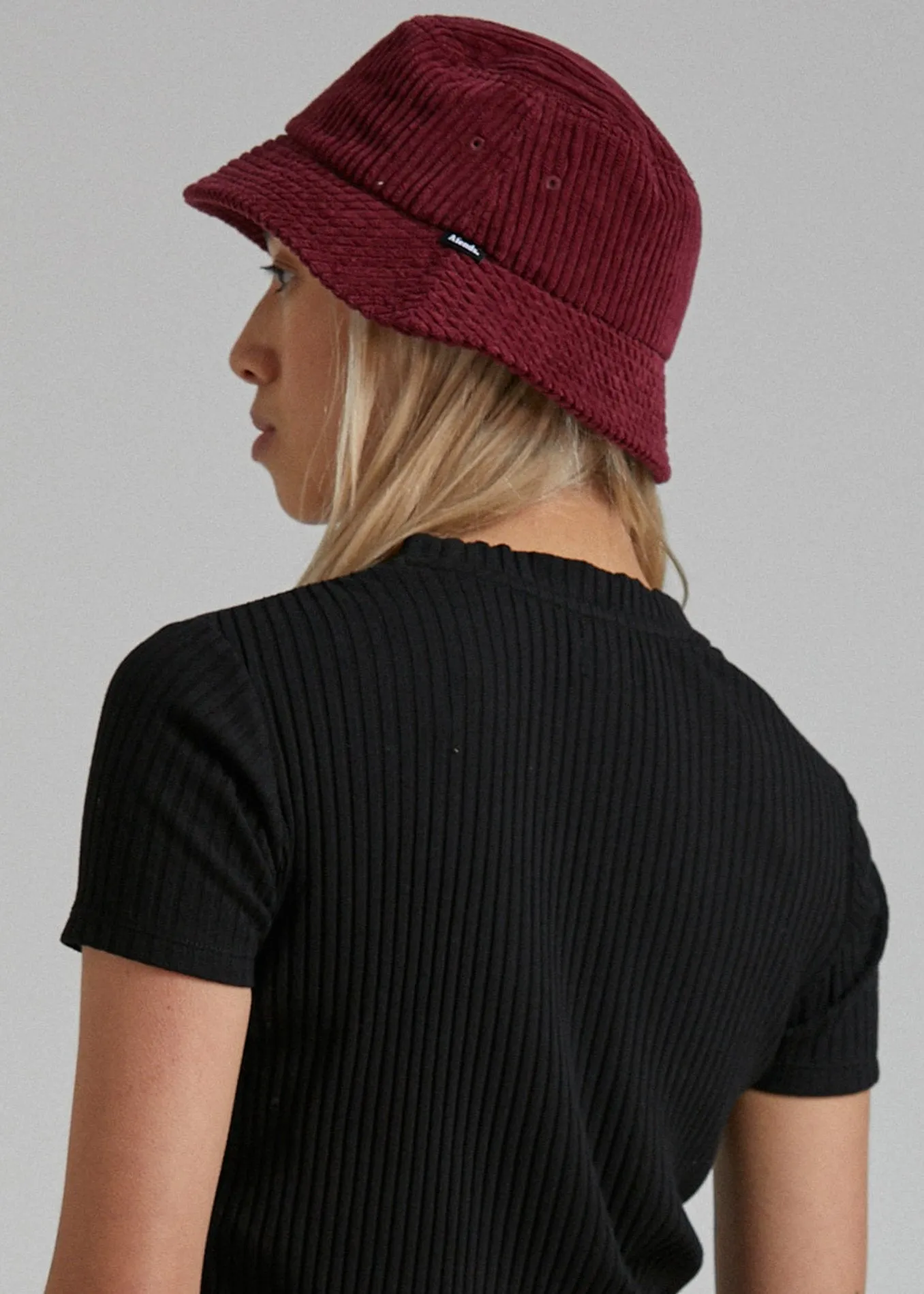 Afends Unisex On The Run - Corduroy Bucket Hat - Port