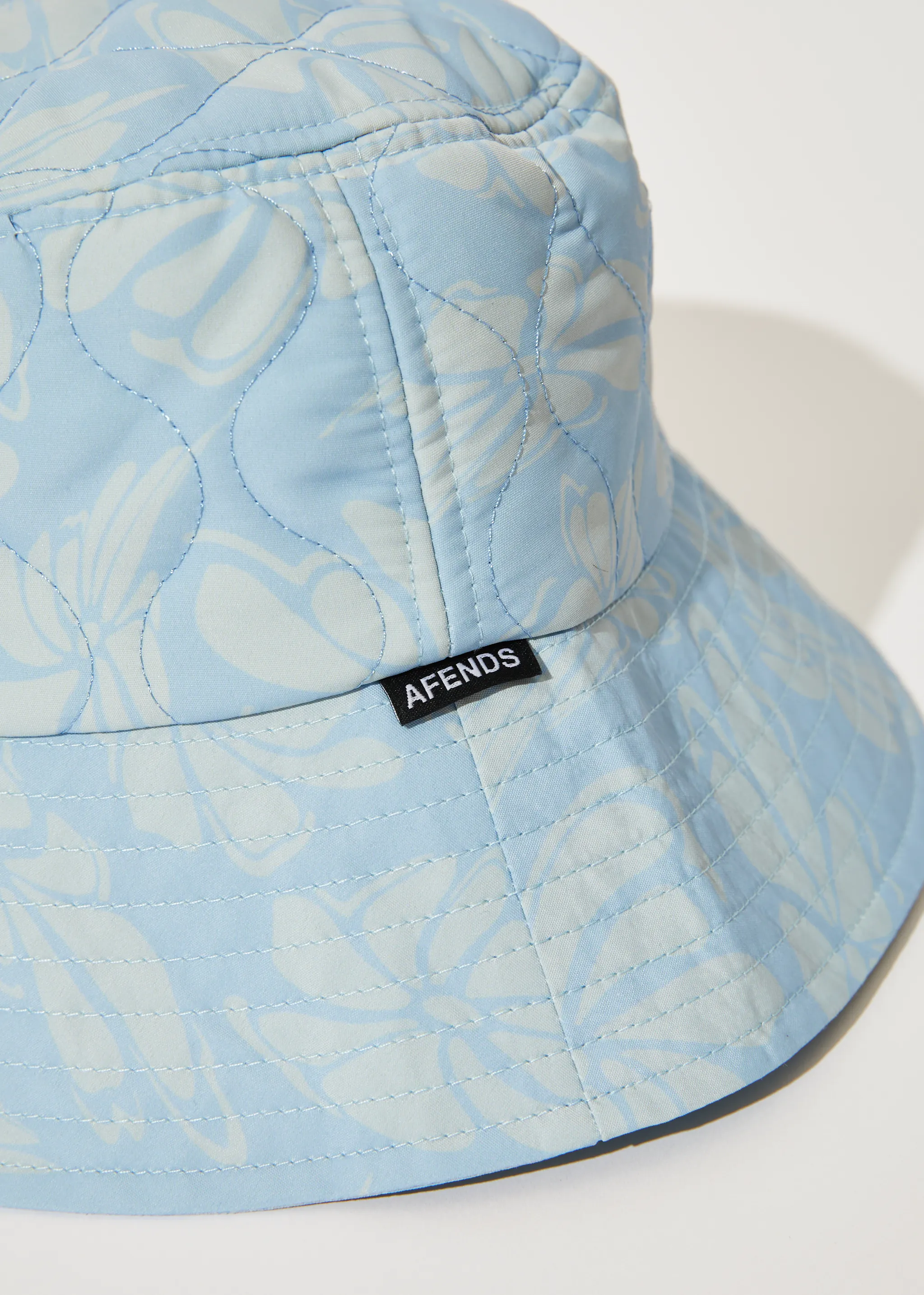 AFENDS Unisex Underworld - Puffer Bucket Hat - Powder Blue