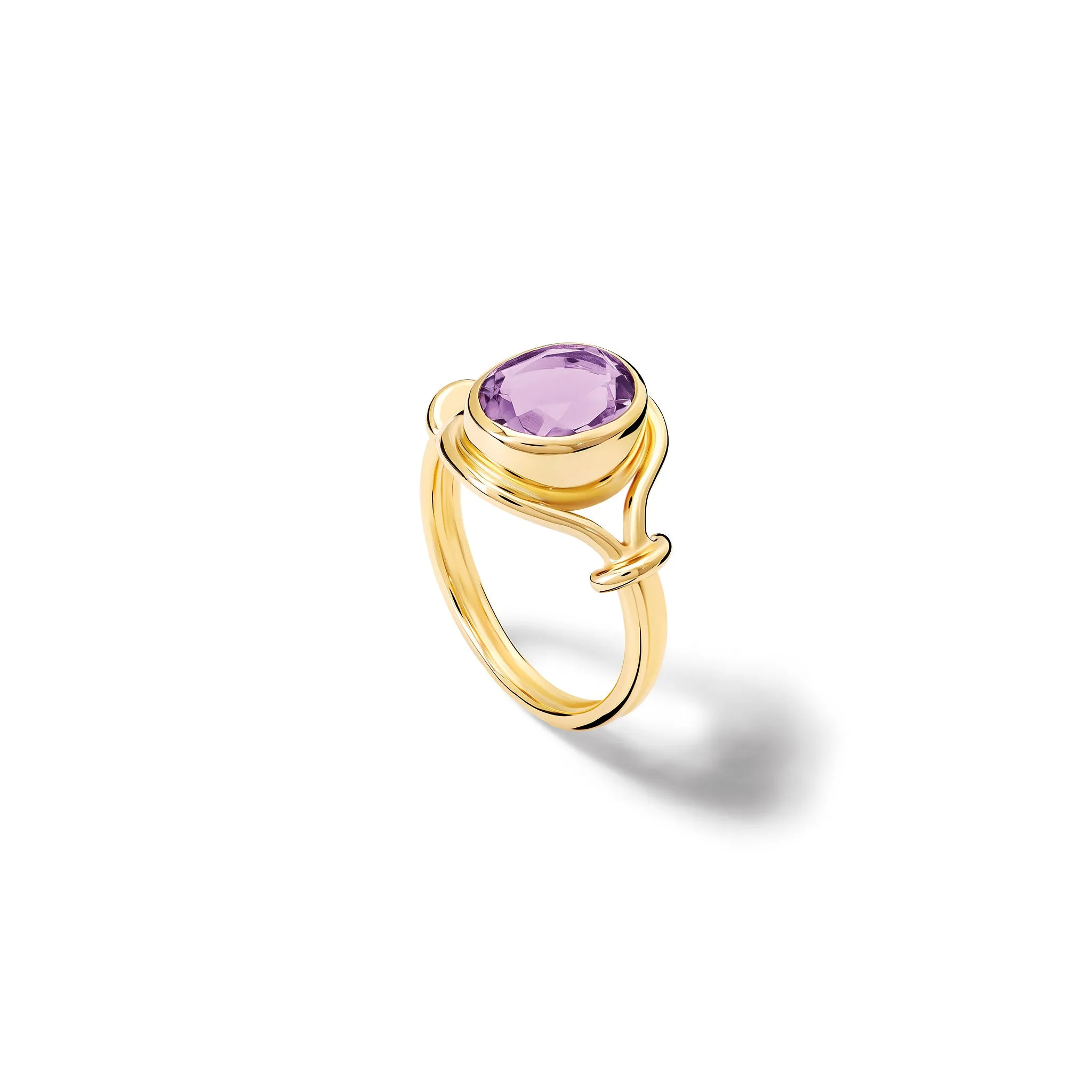 Agricola Signet Ring Yellow Gold - Amethyst