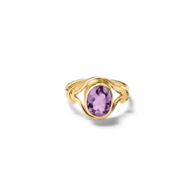 Agricola Signet Ring Yellow Gold - Amethyst